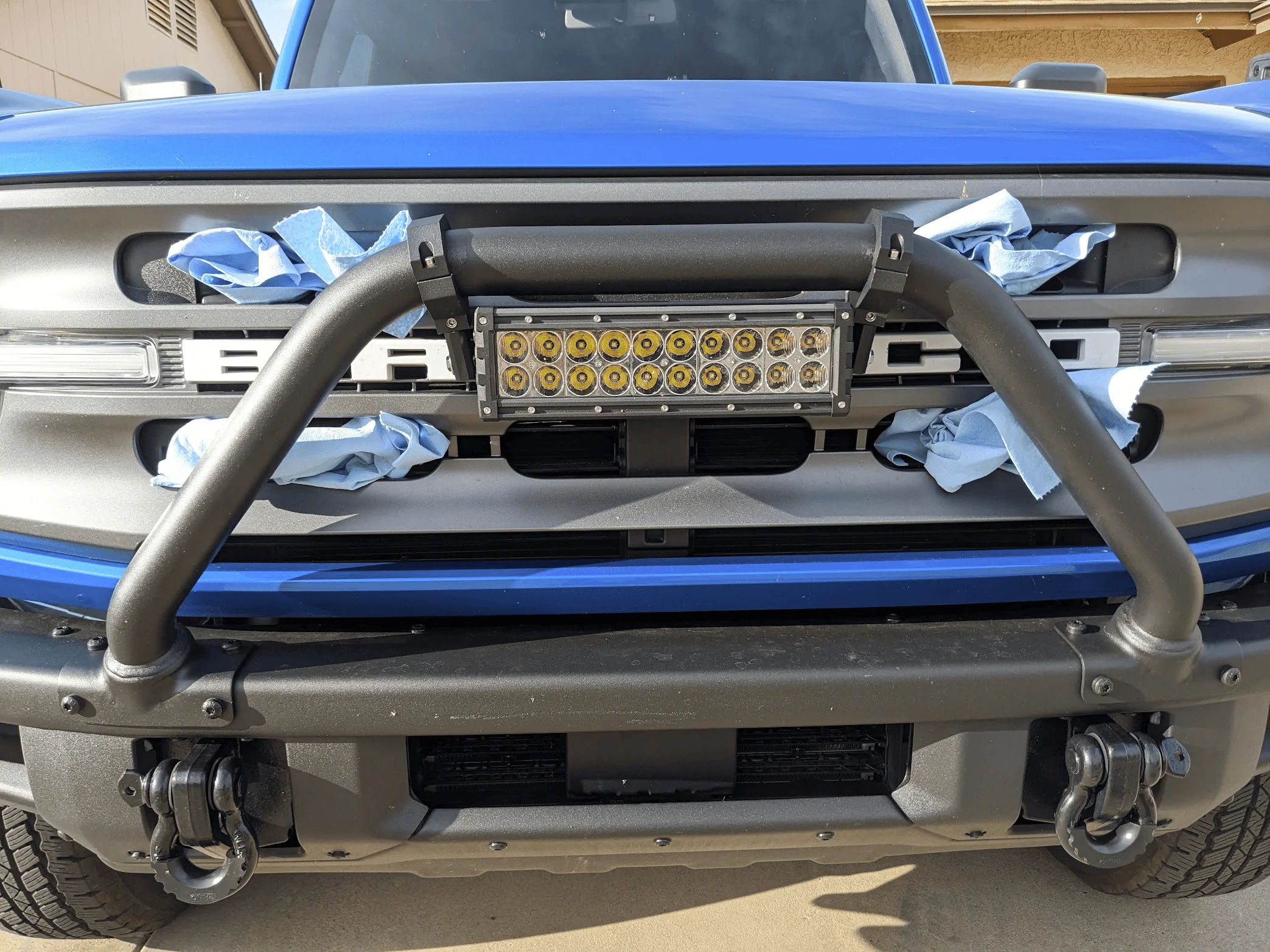Ford Bronco Mesh grill inserts installed on Big Bend 1677099187200