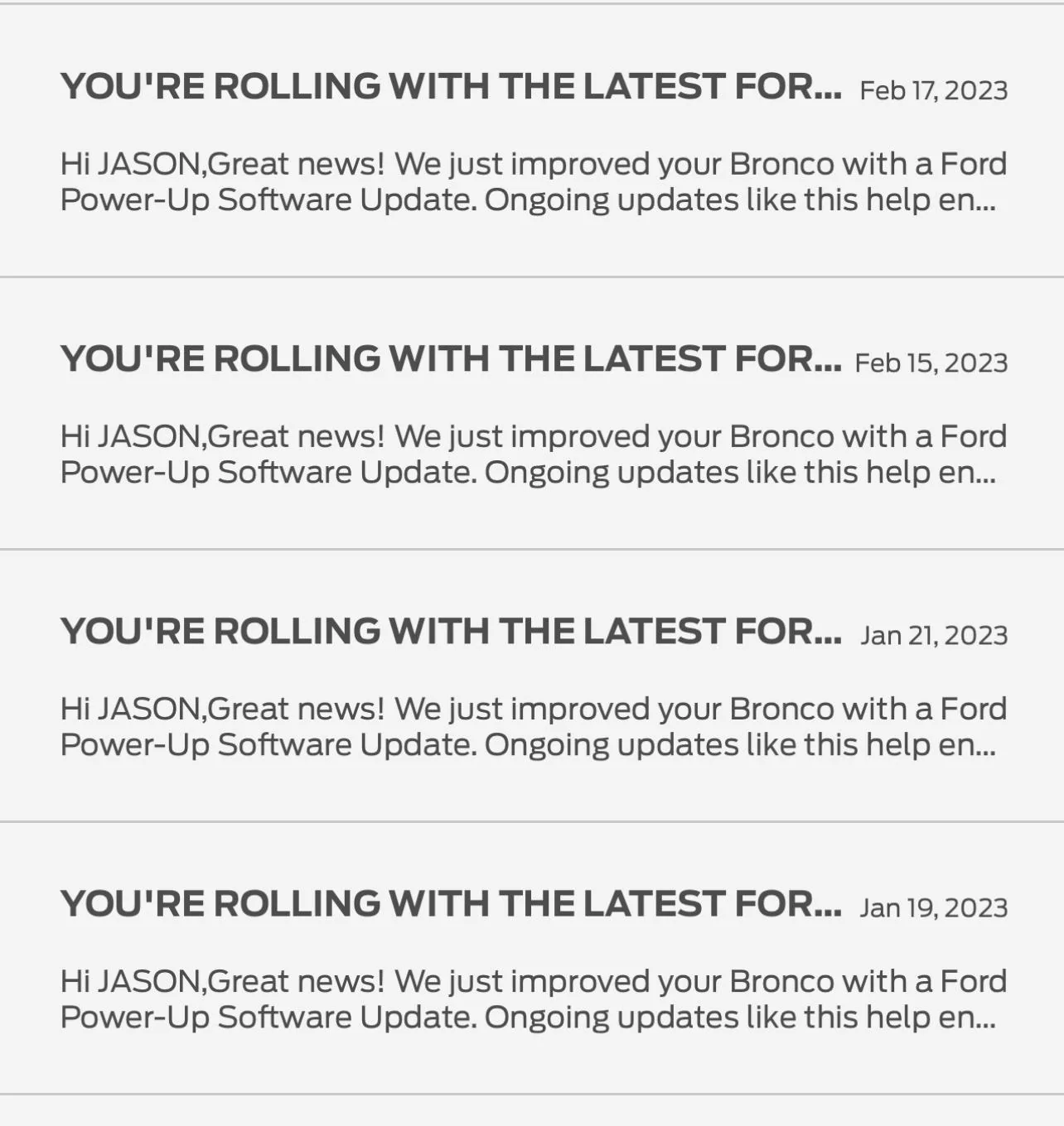 Ford Bronco Failed software update, unable to start vehicle! 411F1A85-1FEA-416C-A26F-2FBE36981A4B