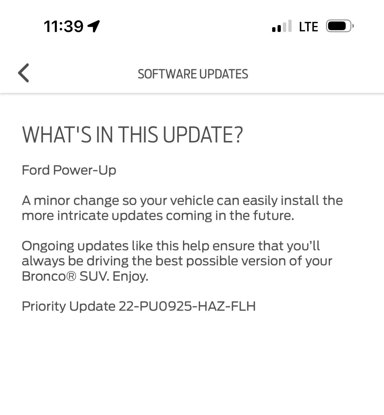 Ford Bronco Failed software update, unable to start vehicle! 35CBDBC0-BA76-4059-B1E5-E7B3E8132A0A