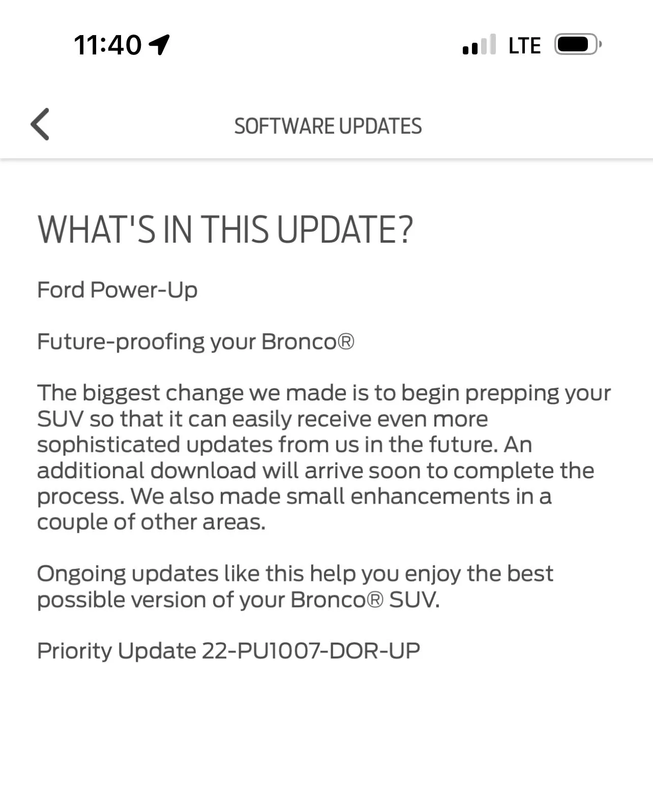 Ford Bronco Failed software update, unable to start vehicle! 9EF62648-B294-4A73-A0E0-261C4952441C