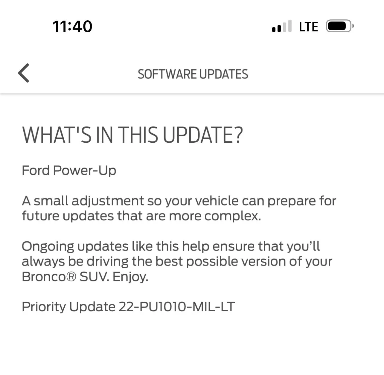 Ford Bronco Failed software update, unable to start vehicle! 47D7CCC2-2917-42DA-AF95-C3218CD02121