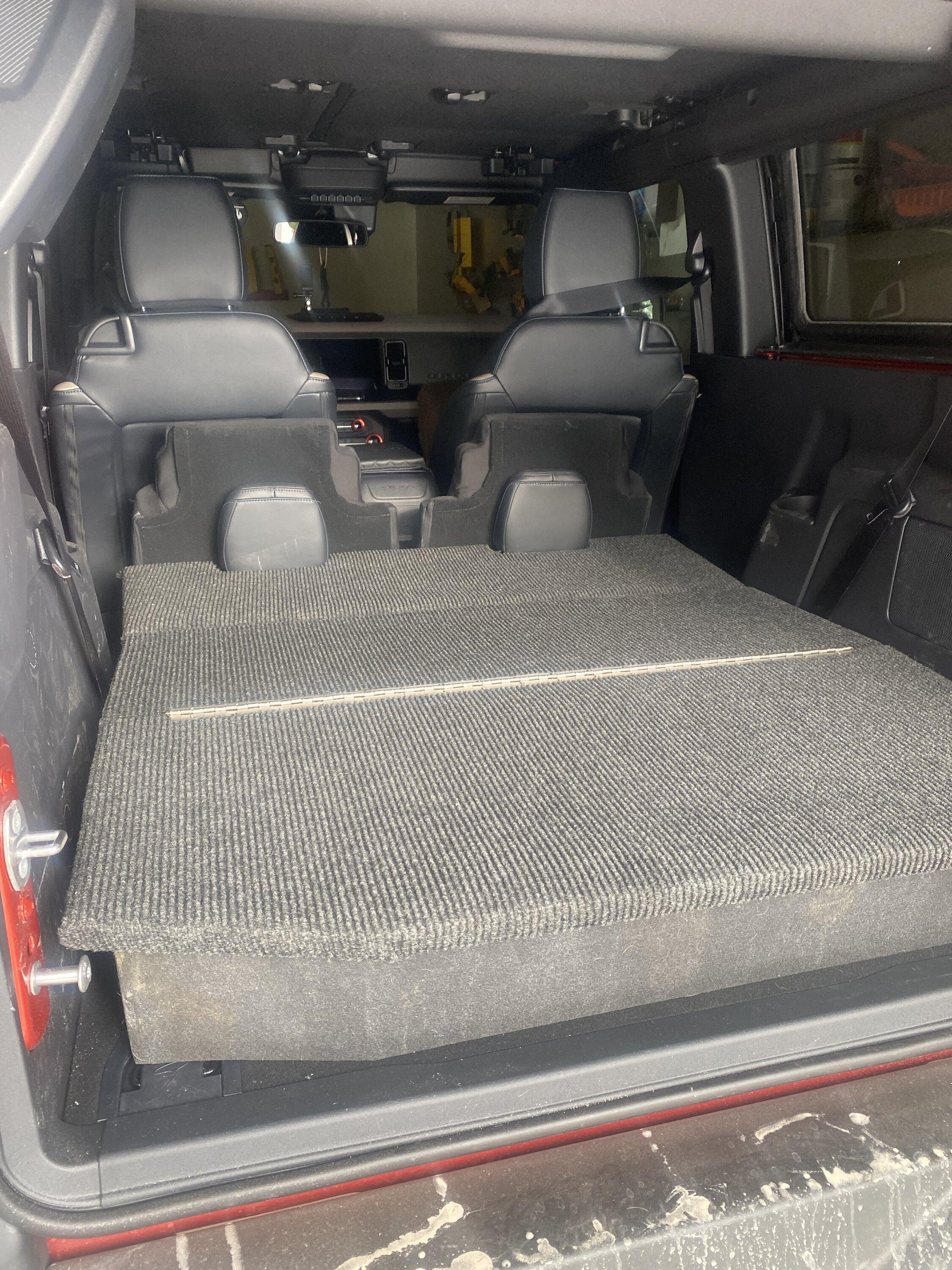 Ford Bronco My custom Raised Trunk Cargo Platform that locks into floor D rings for security C320FEBA-5646-4F2B-8306-03F8C329E265