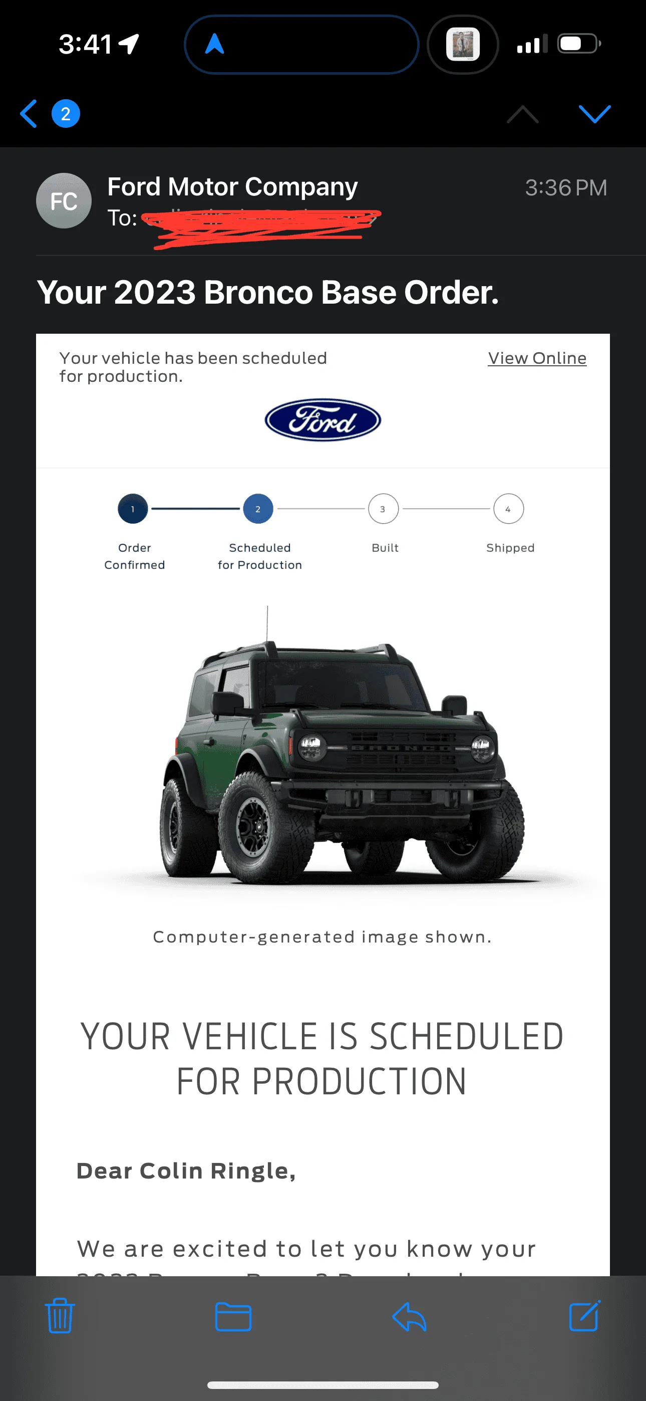 Ford Bronco 2/6/23 Build Week 1677184980834