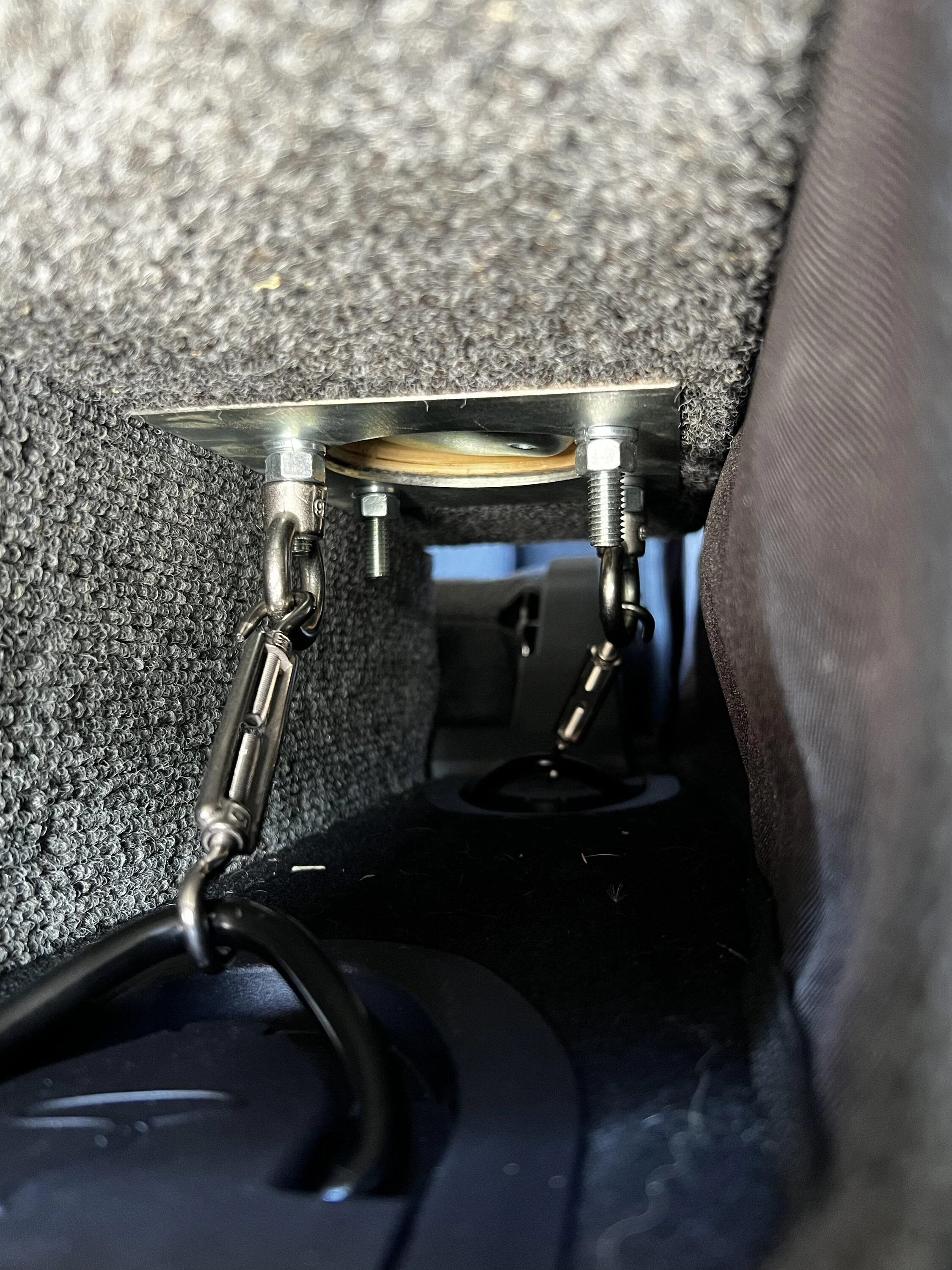Ford Bronco My custom Raised Trunk Cargo Platform that locks into floor D rings for security 2F312C90-A0AA-49DF-AE39-F65502419EC2