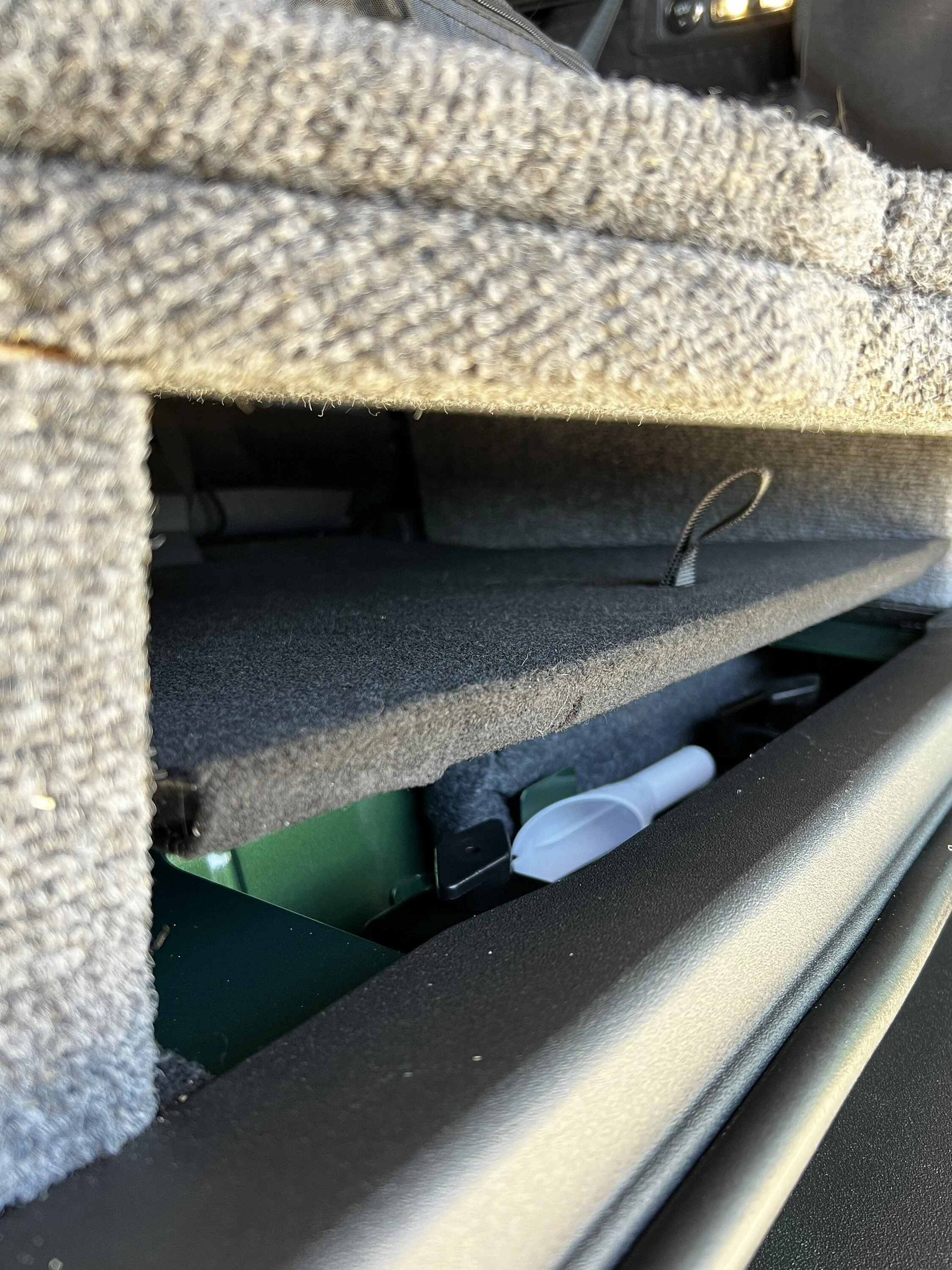 Ford Bronco My custom Raised Trunk Cargo Platform that locks into floor D rings for security 5587429F-9E69-4E94-8537-76CA0EF072AA