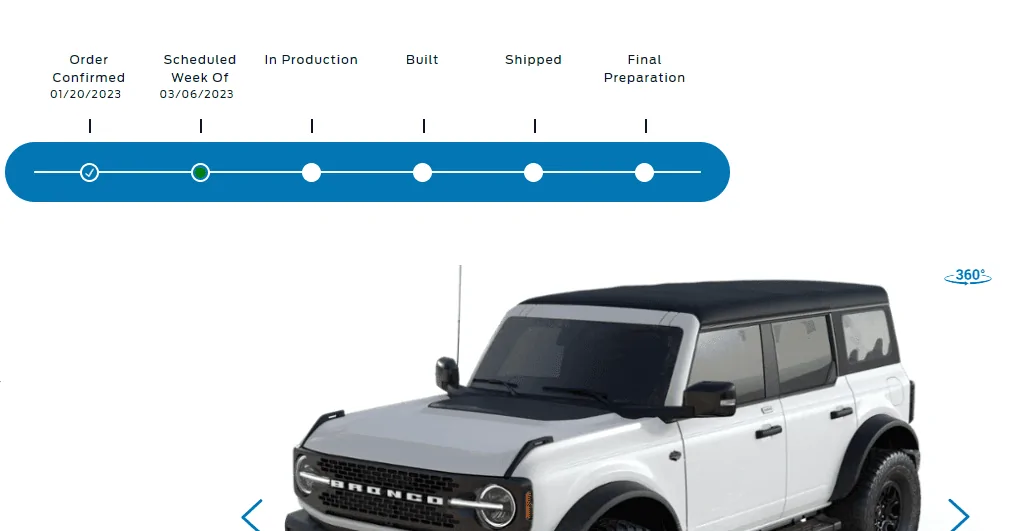 Ford Bronco 03/06/2023 Build Week Screenshot 2023-02-24 133849