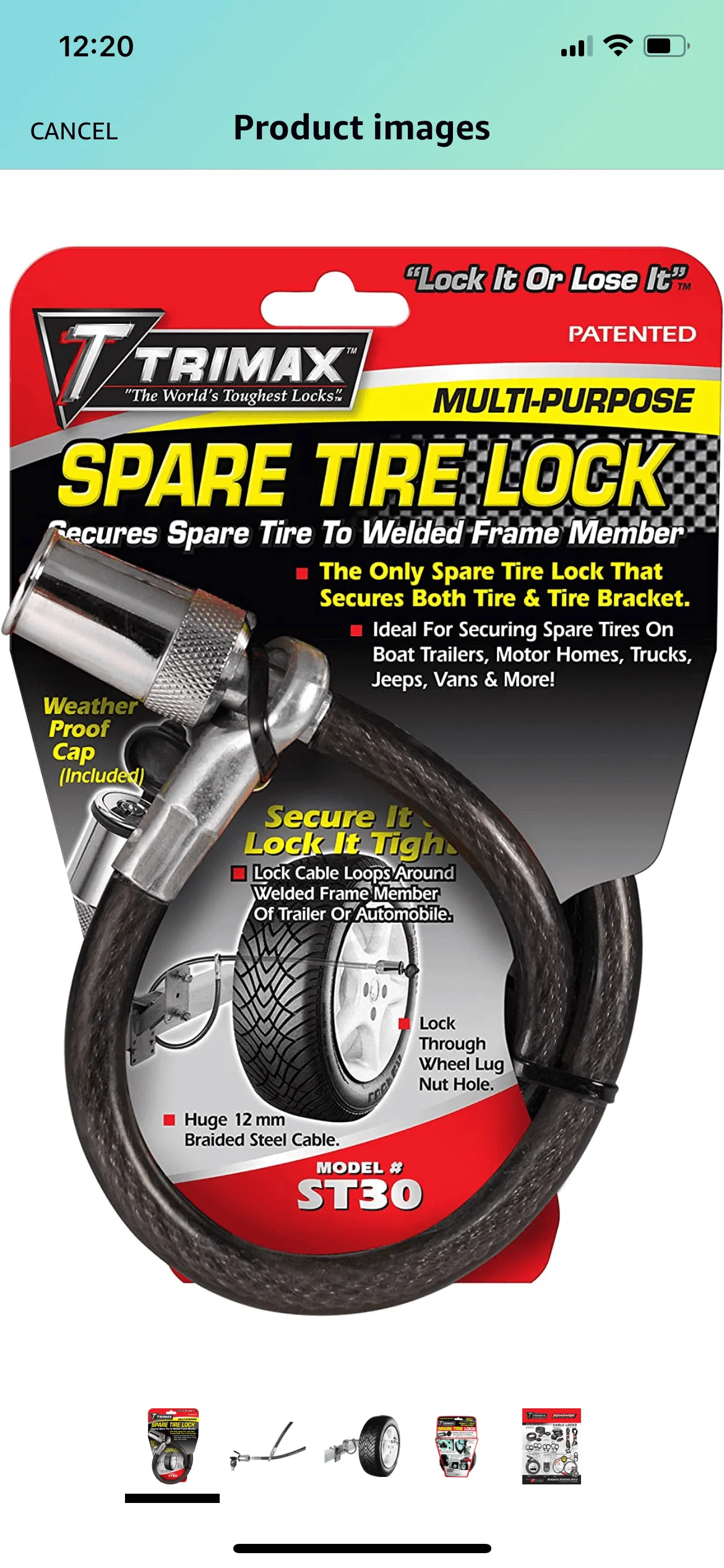 Ford Bronco No wheel lock on spare 42444766-E282-4200-92F5-05C09DE295F2