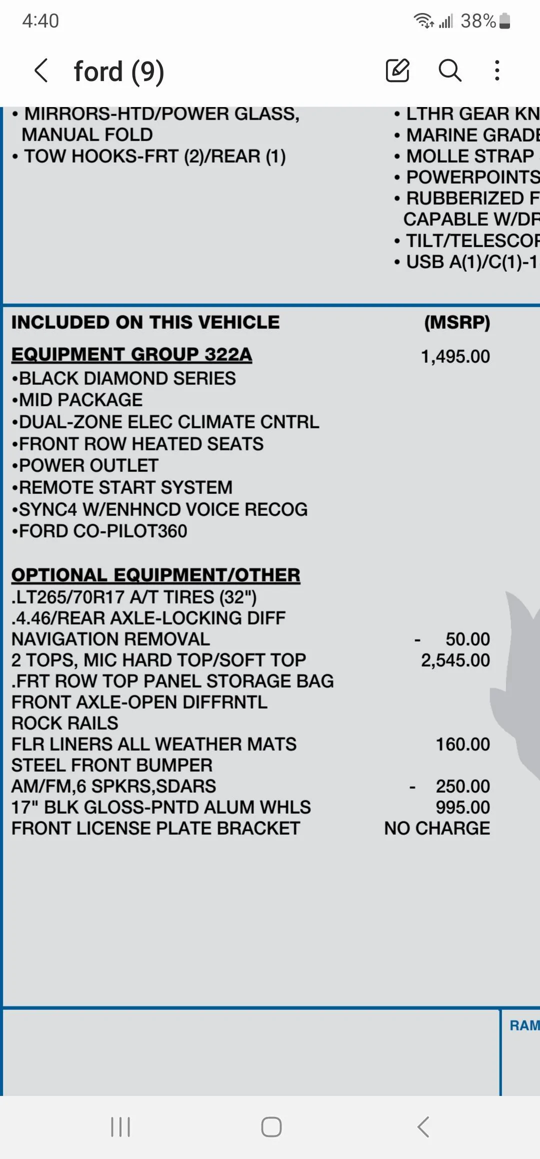 Ford Bronco New member Screenshot_20230225_164012_Samsung Notes