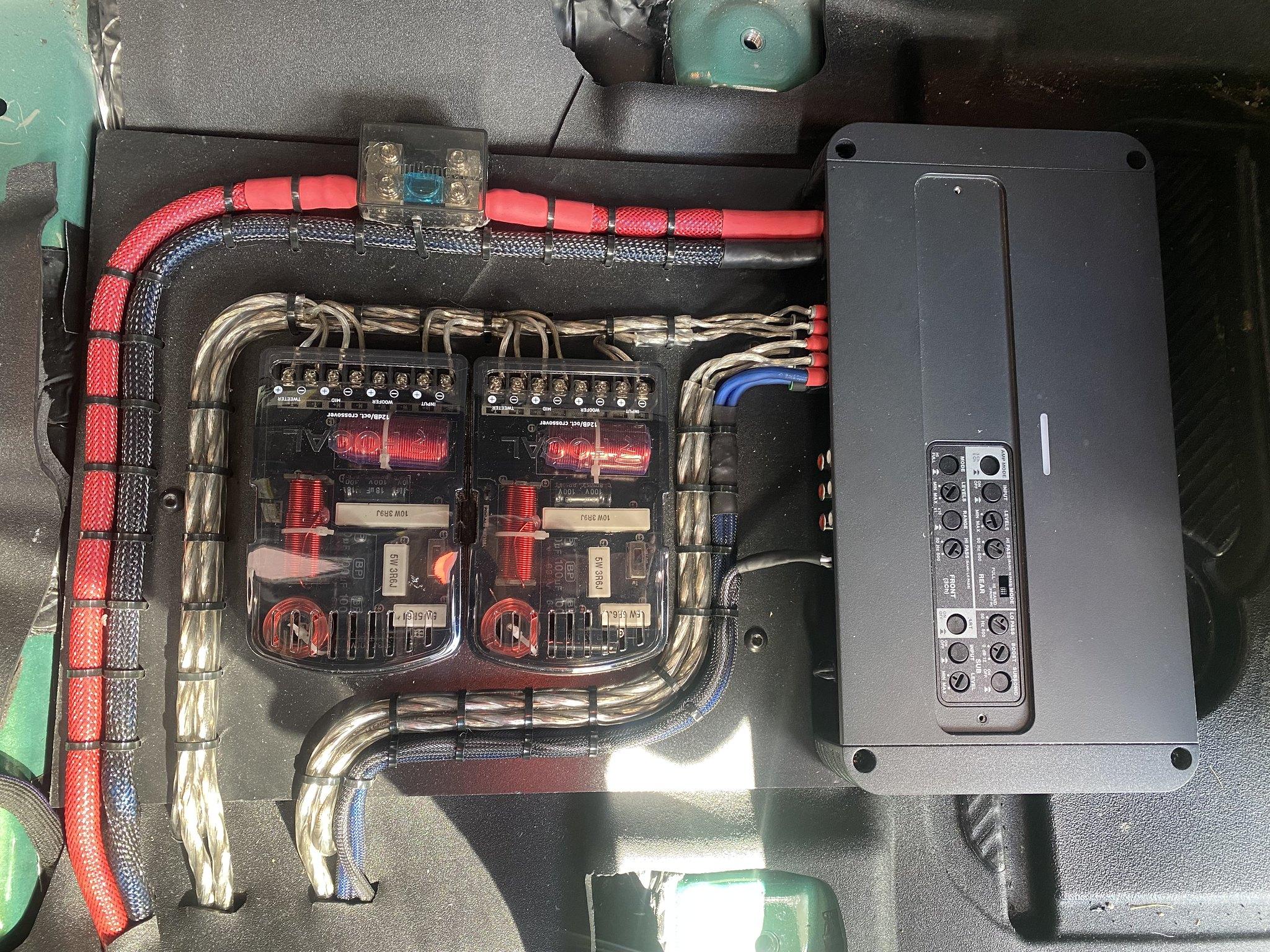 Ford Bronco Focal 3-way components, Audison SR 5.600 amplifier, JL Audio 10TW3D-4 subwoofer and custom enclosure 52714858789_835cf2a692_k