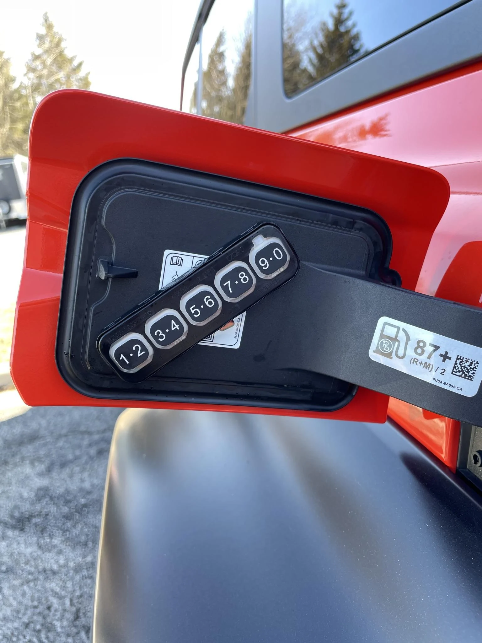 Ford Bronco Keypad mounted inside gas door on Bronco Raptor AA560592-0CC7-495C-A326-092FE218EE05_1_102_o