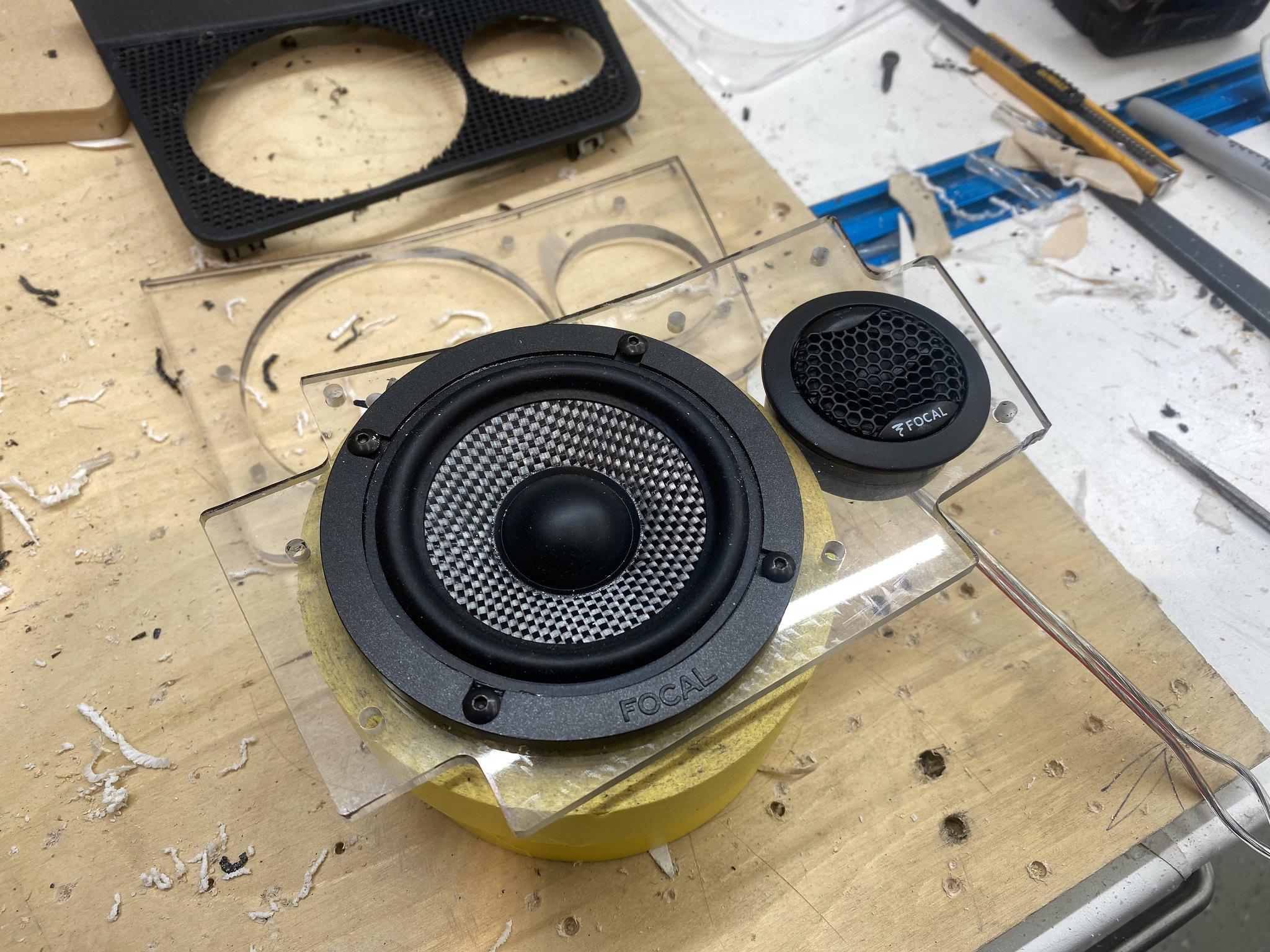 Ford Bronco Focal 3-way components, Audison SR 5.600 amplifier, JL Audio 10TW3D-4 subwoofer and custom enclosure 52715790637_629026b6f6_k