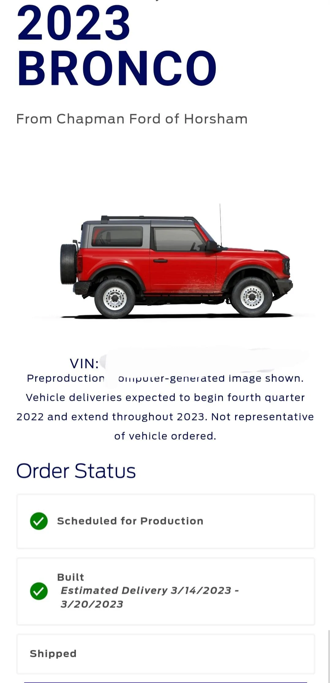 Ford Bronco 2/27/2023 Build Week - With Spreadsheet 20230301_072500