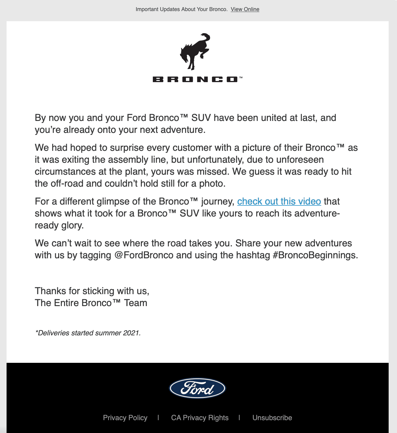 Ford Bronco 01/23/2023 Build Week Screen Shot 2023-03-01 at 10.05.48 AM