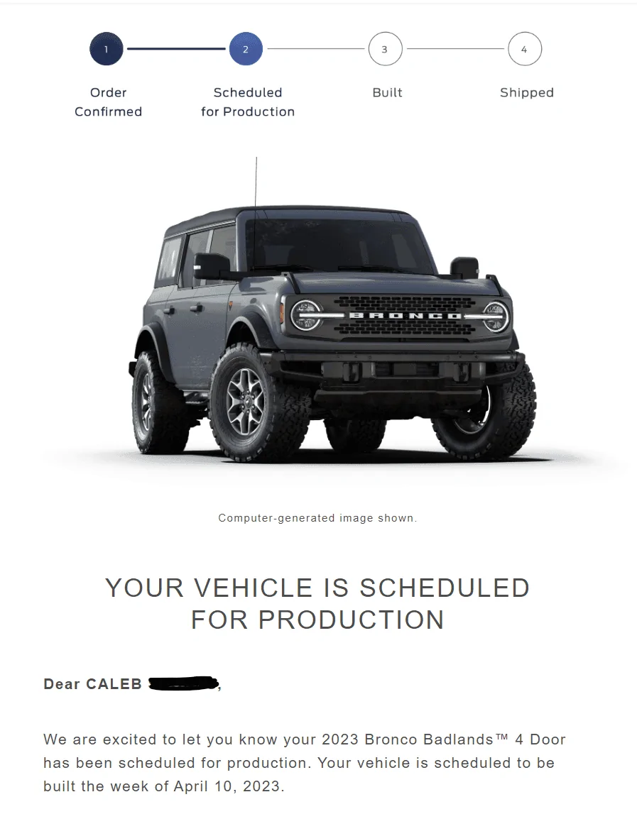 Ford Bronco 📬 Scheduling emails are going out now!! (3/2/23) 1677768739282