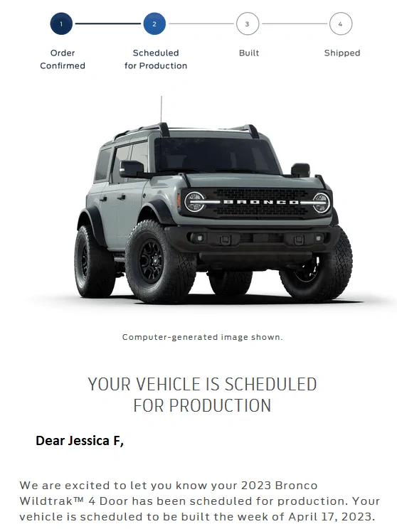 Ford Bronco Granger Ford Order Updates - We Need it 3/3/23 1677772798698