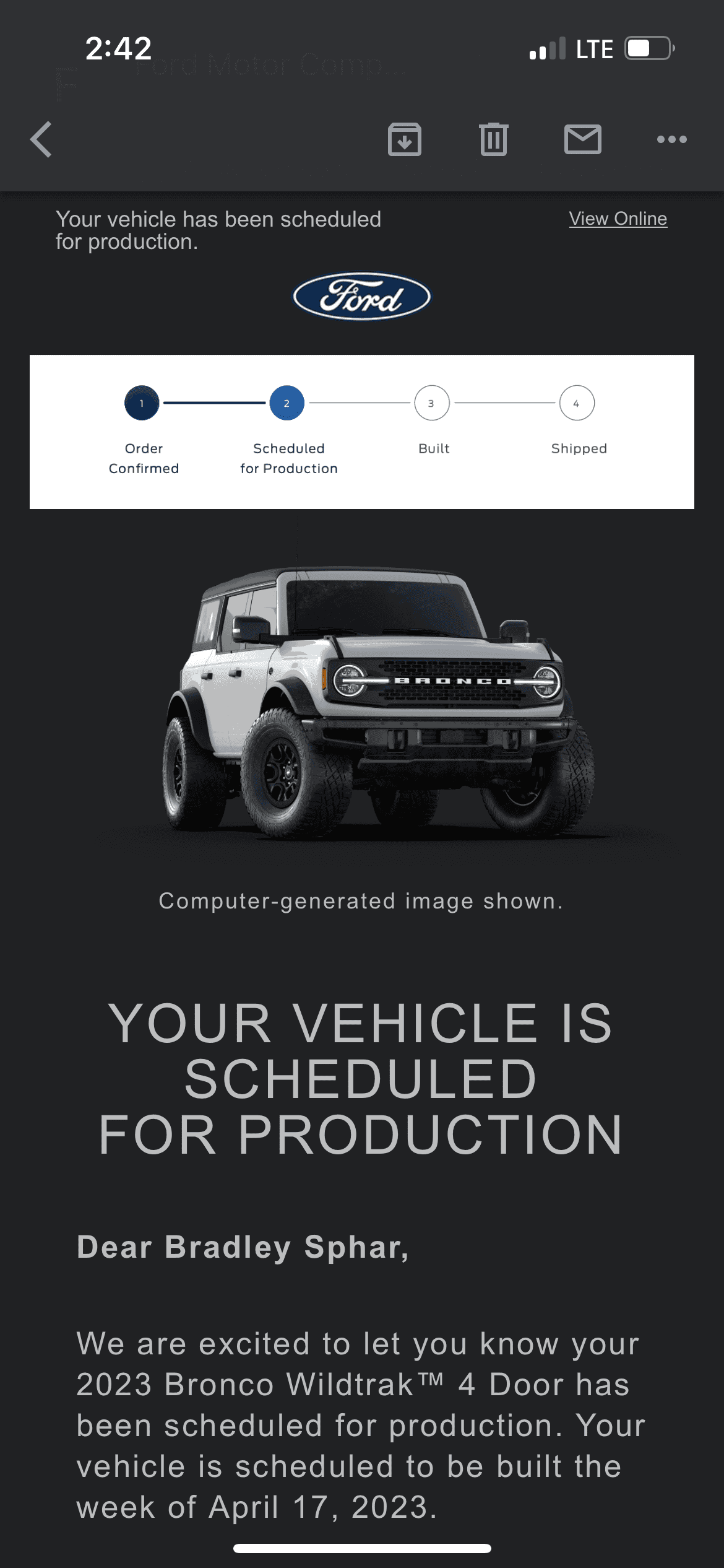 Ford Bronco Granger Ford Order Updates - We Need it 3/3/23 4839B6B0-682B-4CFE-8A60-8E2FAE7335A3