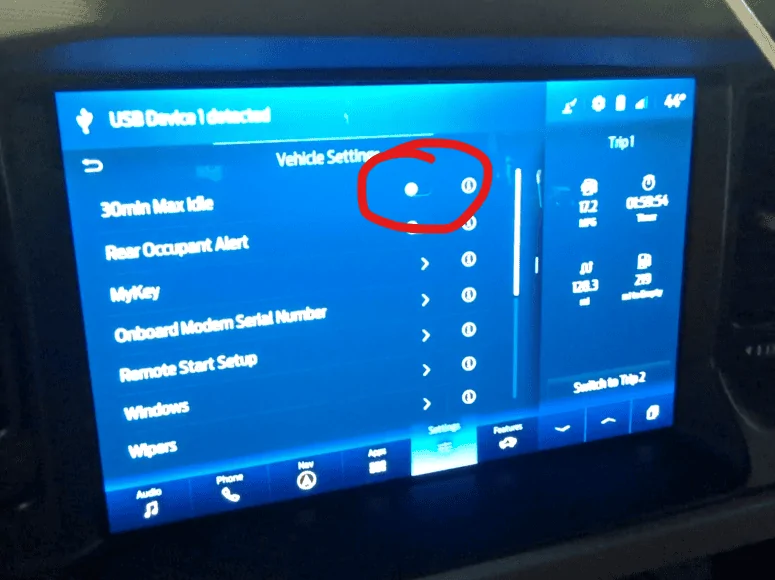 Ford Bronco permanently disable 30 minute idle timeout 1677883676002