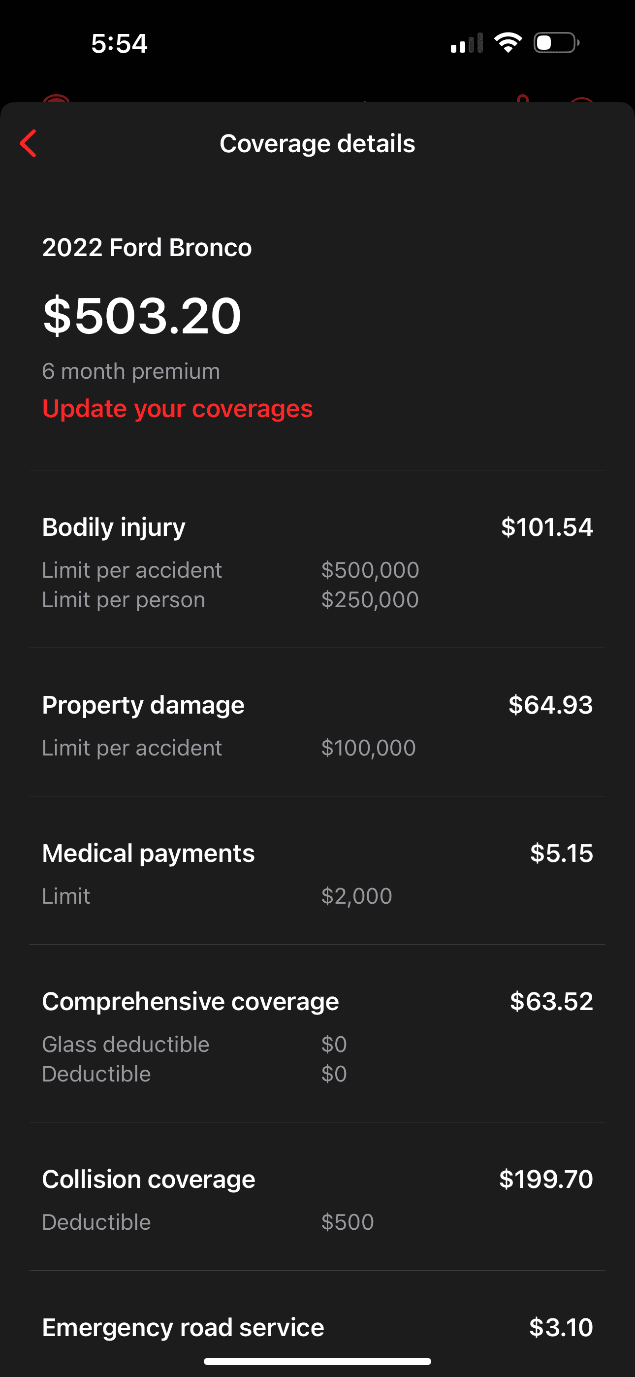 Ford Bronco Insurance cost for 6 months 7105BB67-4610-4A1F-BFAA-90D30DAF2EEB