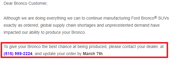 Ford Bronco Anybody getting their order cancelled? 1677966107347