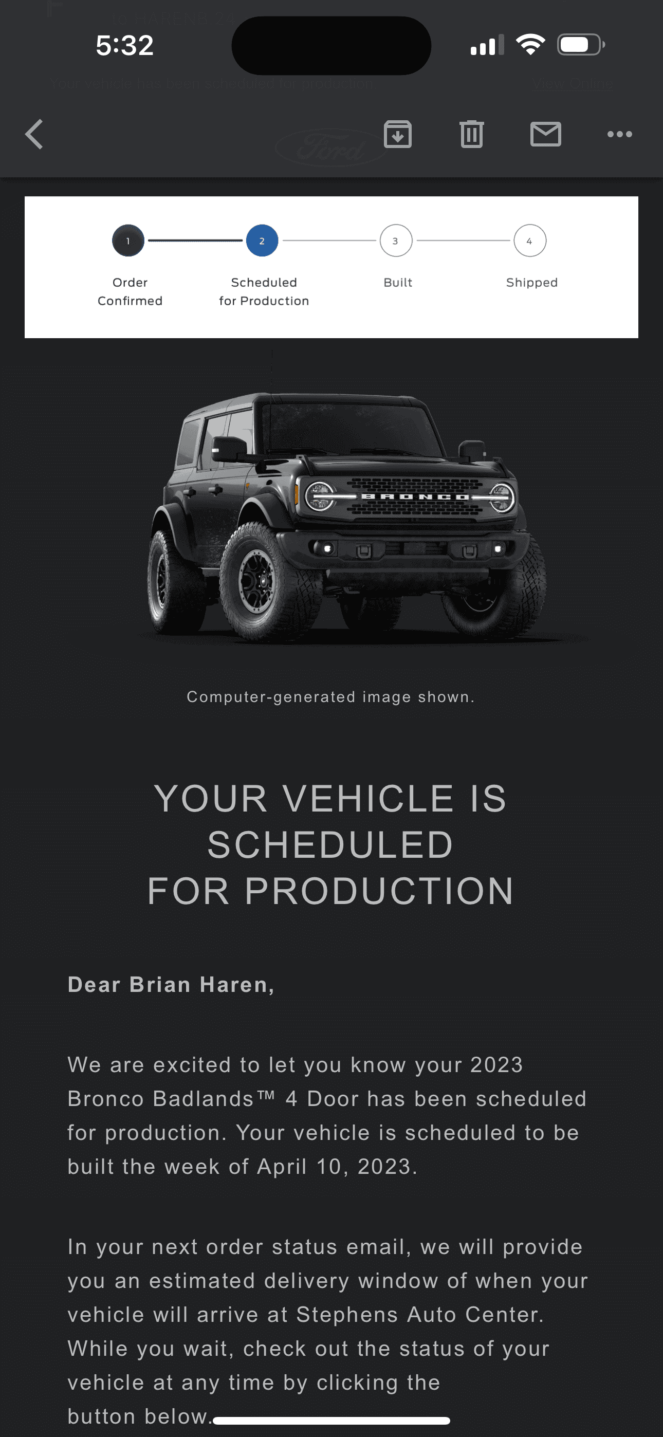 Ford Bronco Anybody getting their order cancelled? 304D215D-7F2D-4FD3-B985-439DAA6E095E