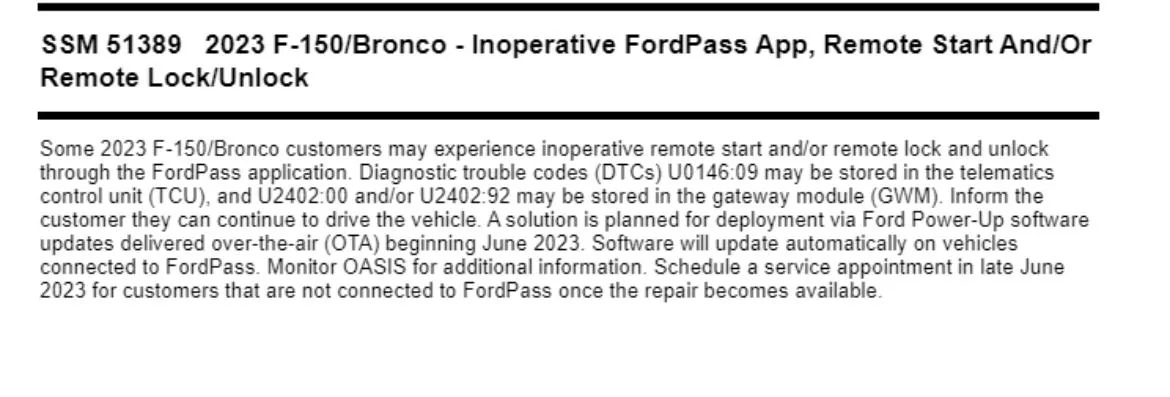 Ford Bronco FordPass Issue Update Via Oasis 2F3BE761-0B76-44C5-9A52-B18C54F337EB