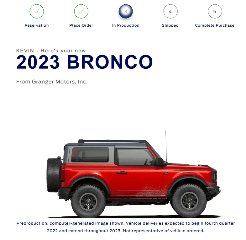 Ford Bronco Granger Ford Order Updates - We Need it 3/3/23 1678205065917
