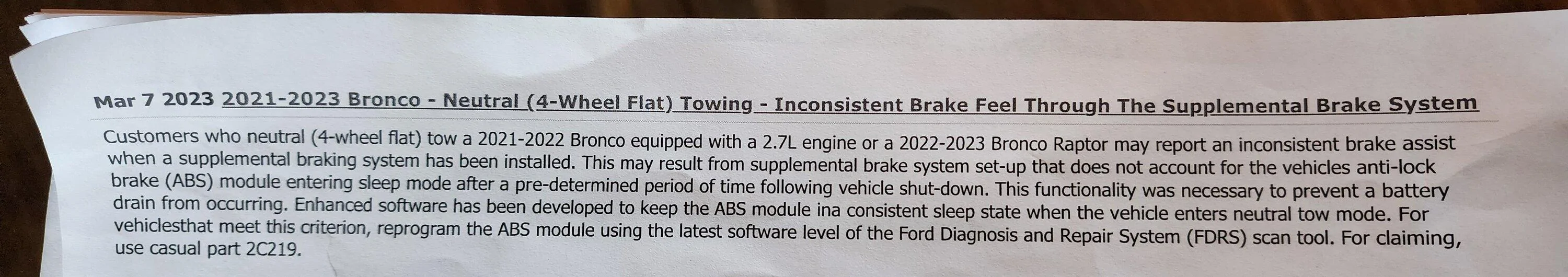 Ford Bronco Flat tow equipment needed to flat tow the 2021 Bronco? ford bronco abs updat