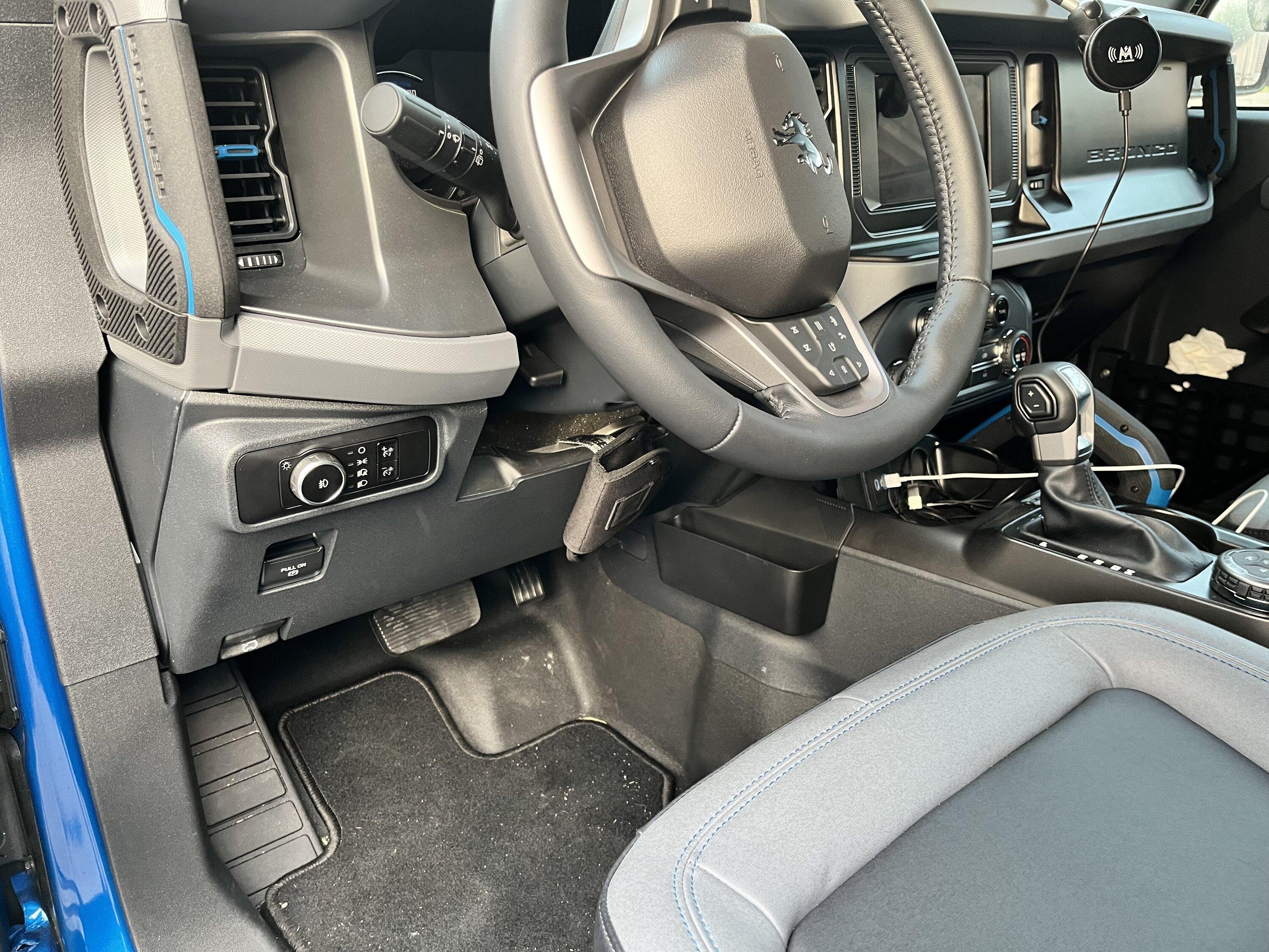 Ford Bronco DIY Holster under steering wheel IMG_6934.JPG