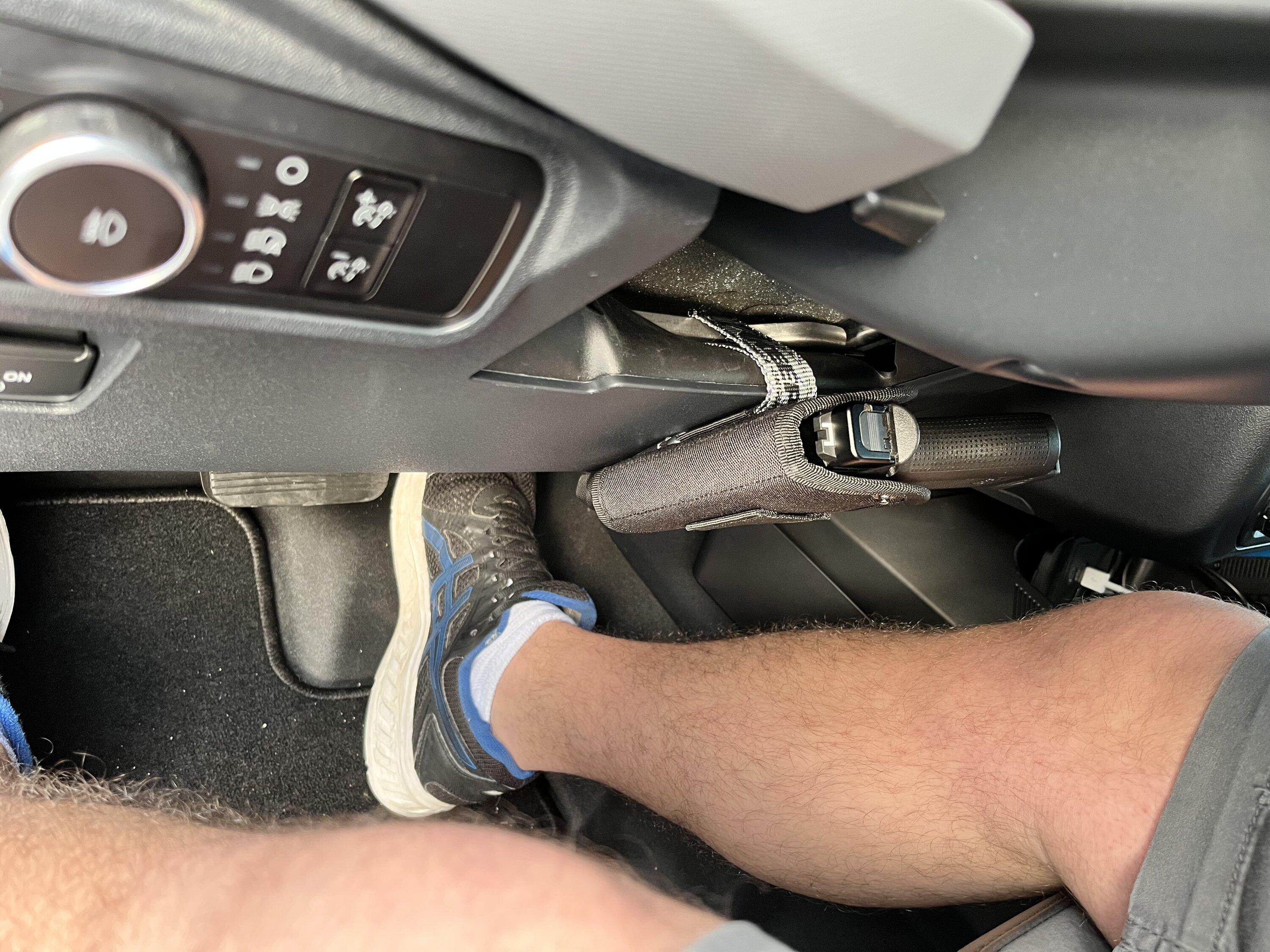 Ford Bronco DIY Holster under steering wheel IMG_6936.JPG