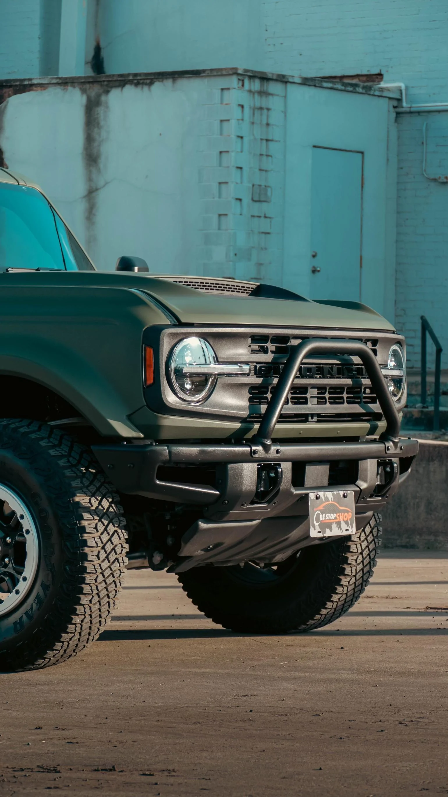 Ford Bronco ADV Fiberglass Fenders and Ram Air Hood Installed on Matte Olive Basesquatch E5983B49-9242-4A13-A1BB-B55AE496BE4C