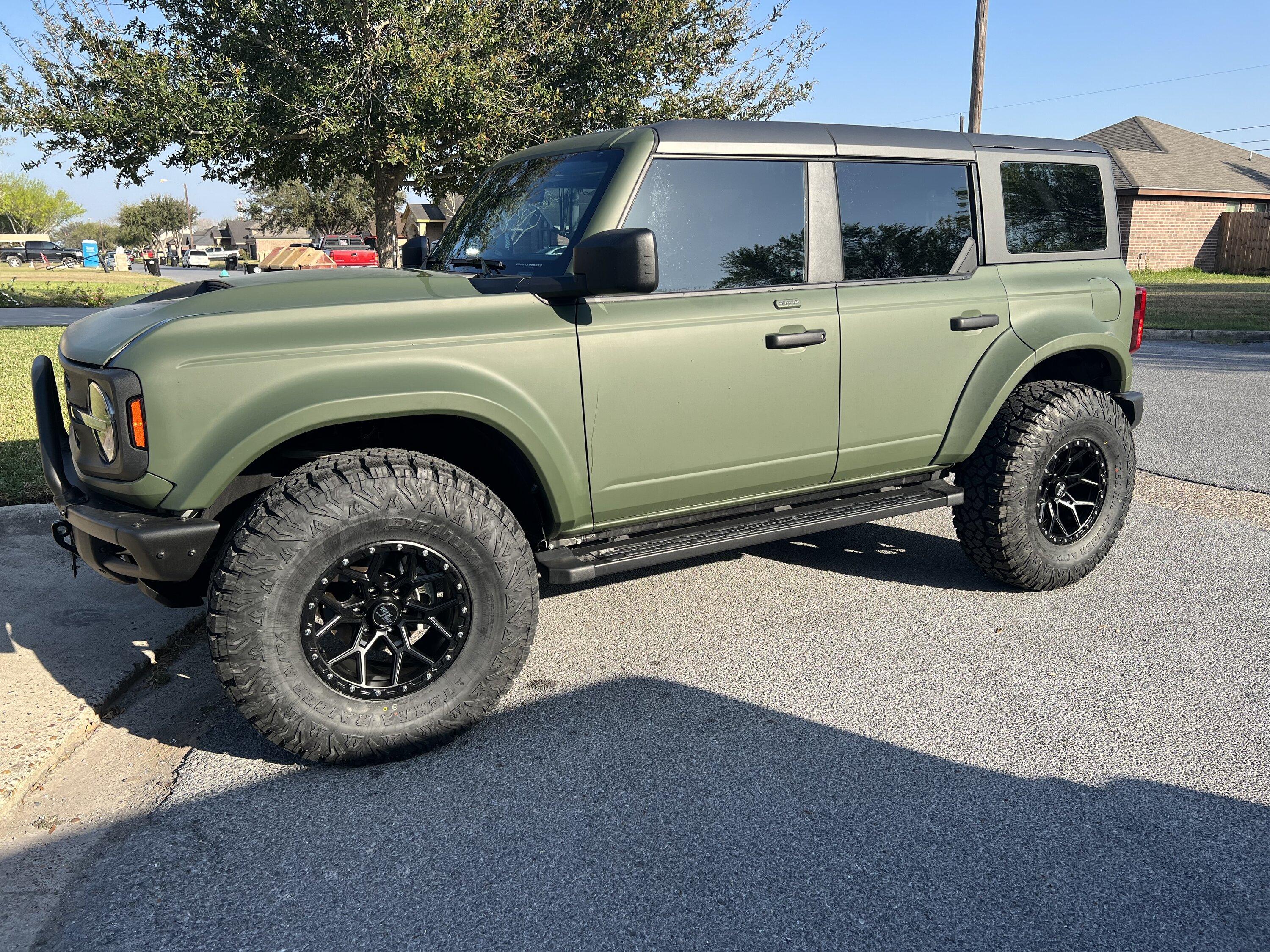 Ford Bronco ADV Fiberglass Fenders and Ram Air Hood Installed on Matte Olive Basesquatch A58A6110-54D0-43F3-B7B6-E20F33B5726E