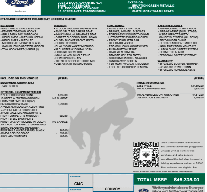 Ford Bronco Another Bronco Order 1678931523274