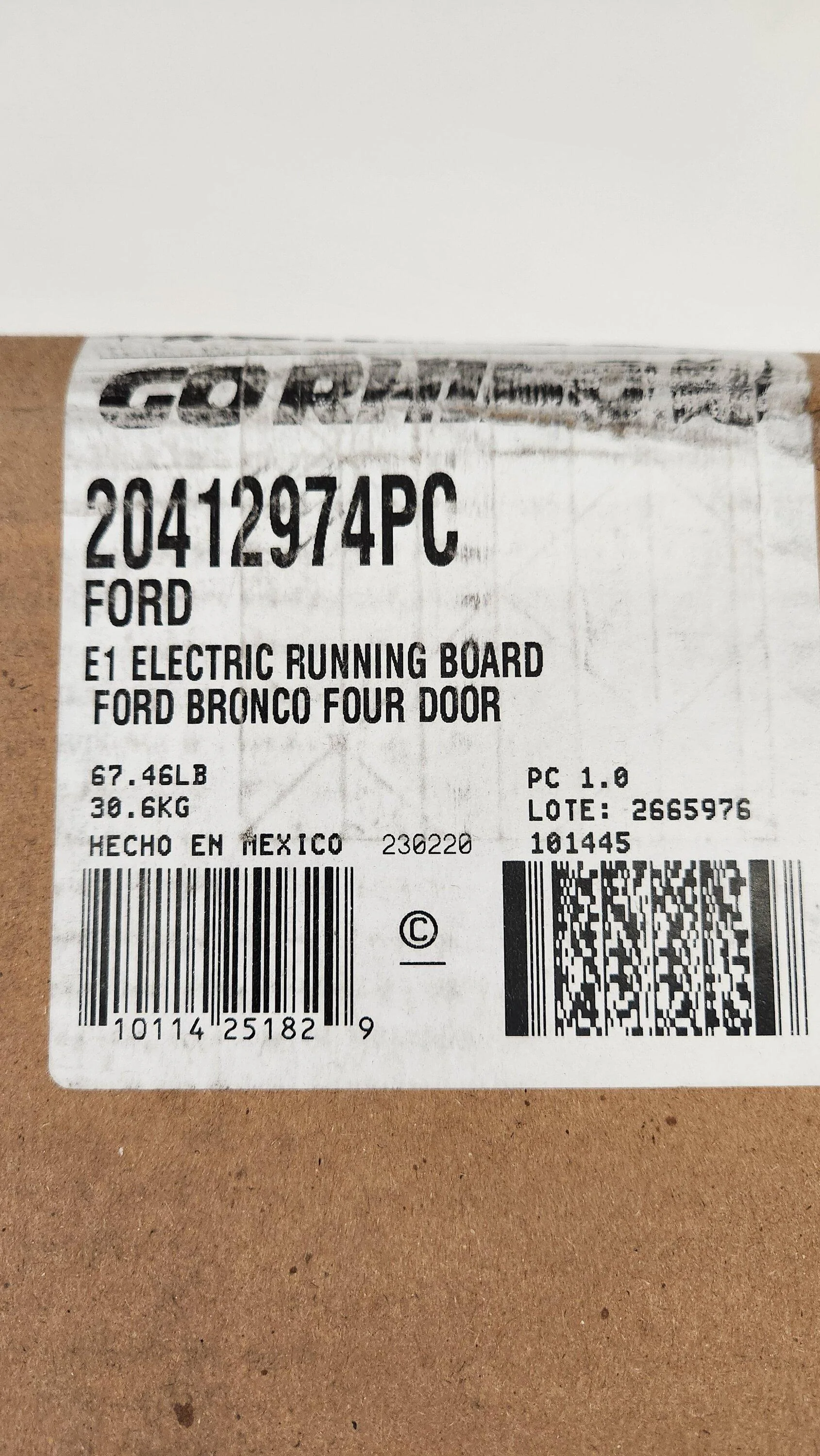 Ford Bronco GoRhino E1 Electric Steps installed 20230314_134225