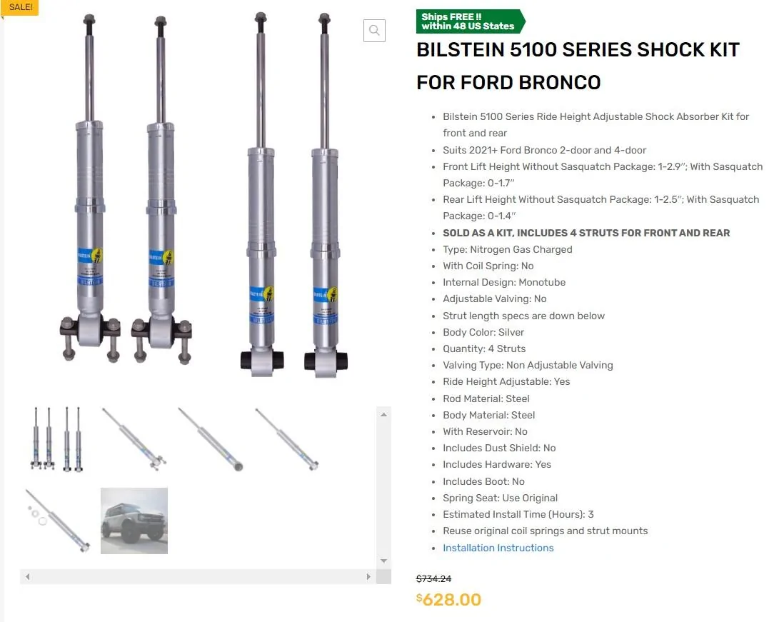 Ford Bronco NEW Bronco Bilstein Ford Performance Coilover Kit Install and Review Screenshot 2023-03-16 112744