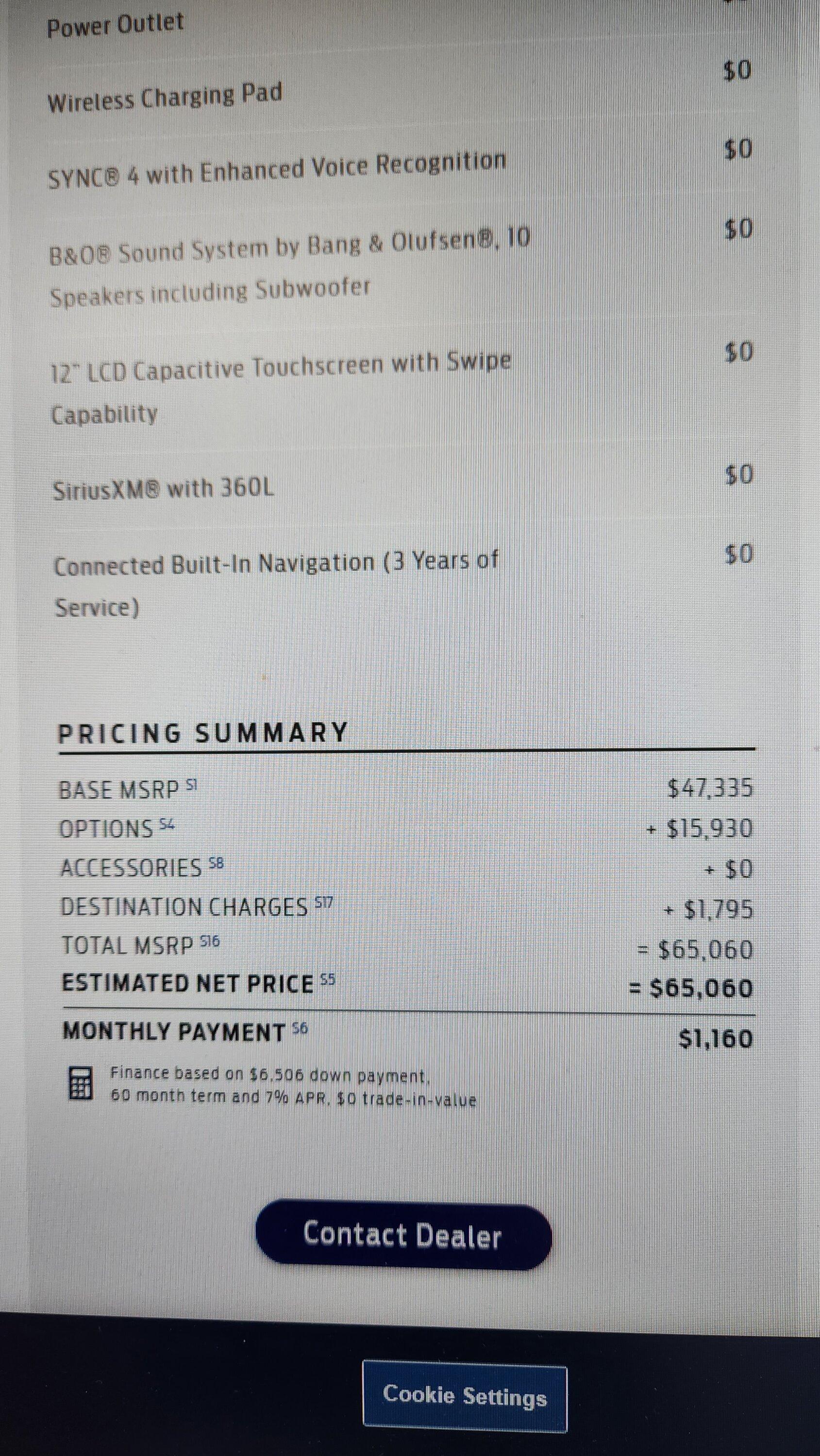 Ford Bronco Build & Price - Constrained Option Prices UP 20230316_104255