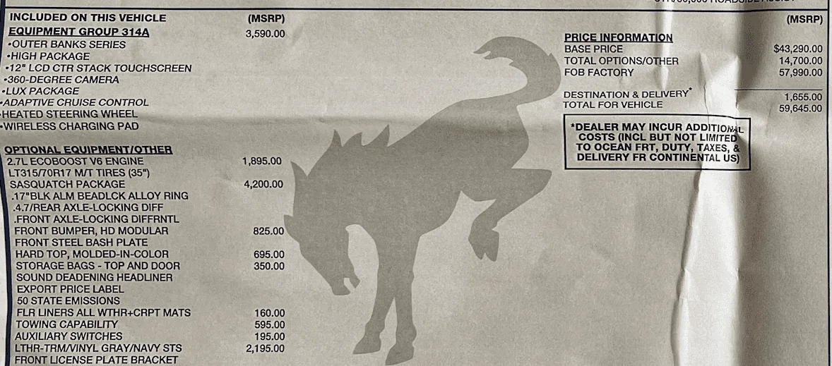 Ford Bronco Build & Price - Constrained Option Prices UP Screenshot 2023-03-16 at 6.12.55 PM
