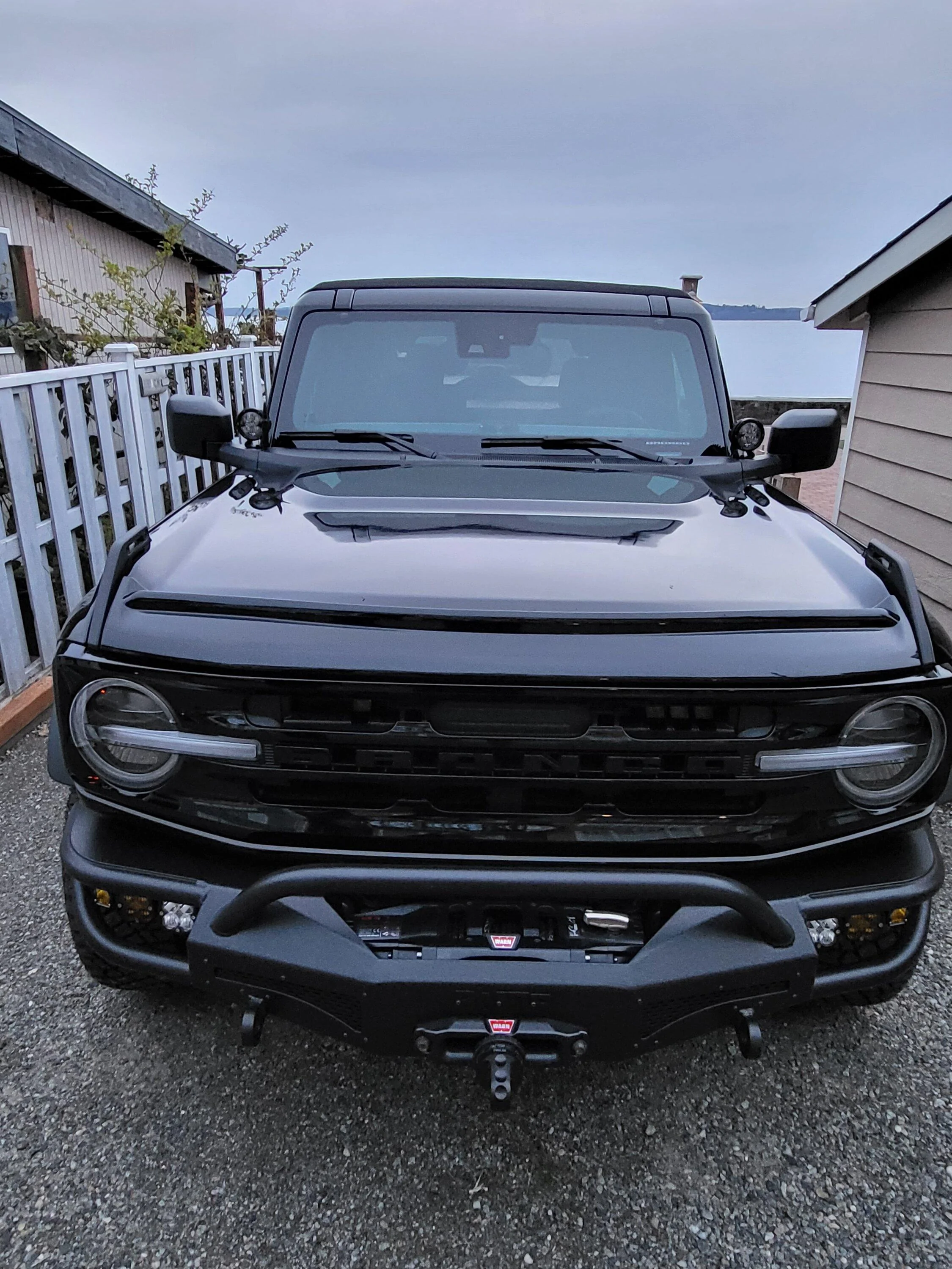 Ford Bronco Installed IAG Gloss Black Hood Deflector 20230317_191348