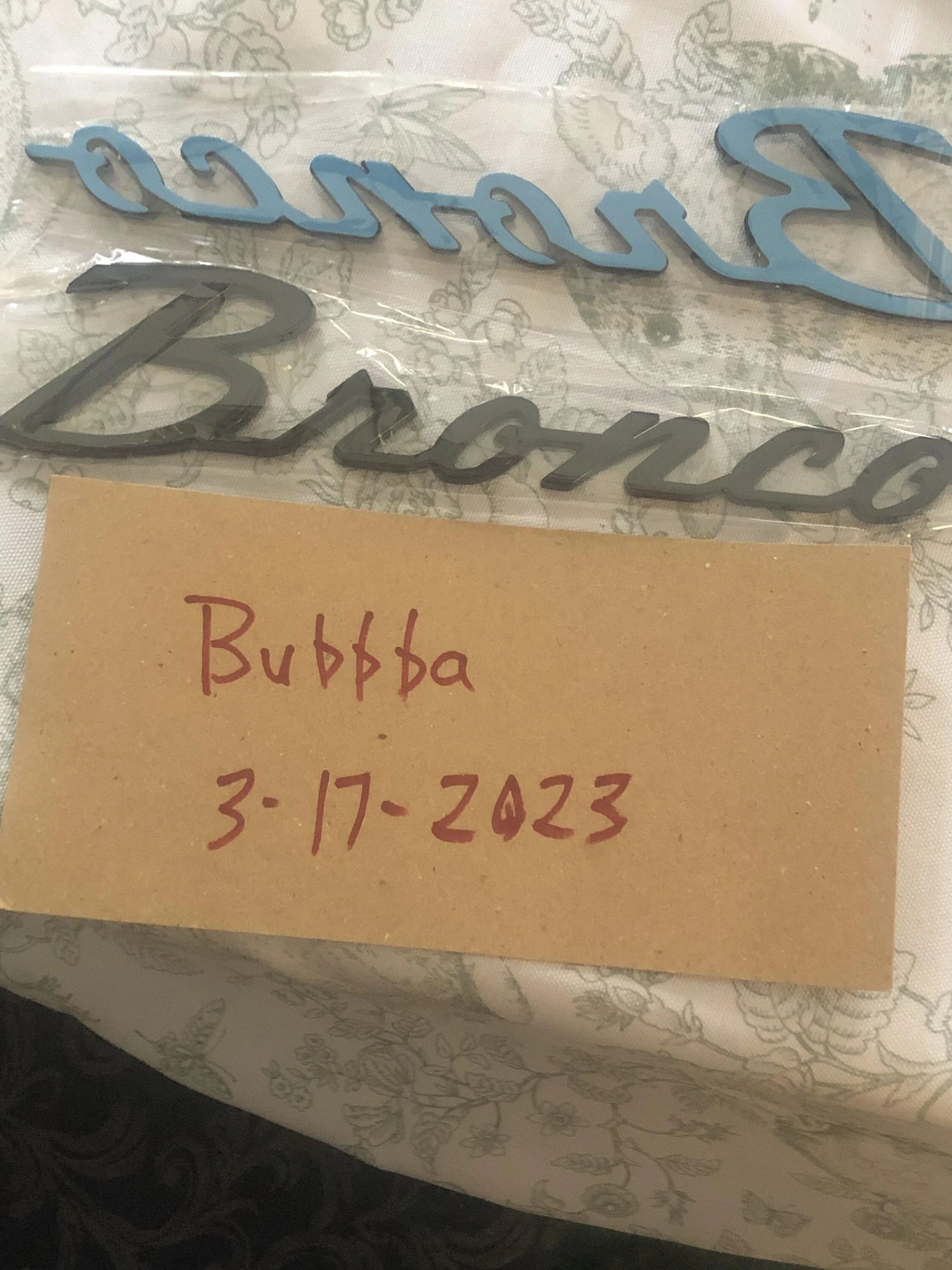 Ford Bronco FS Bronco Depot script emblems 99FC3886-CC2B-40B4-AC04-14E0011248E8