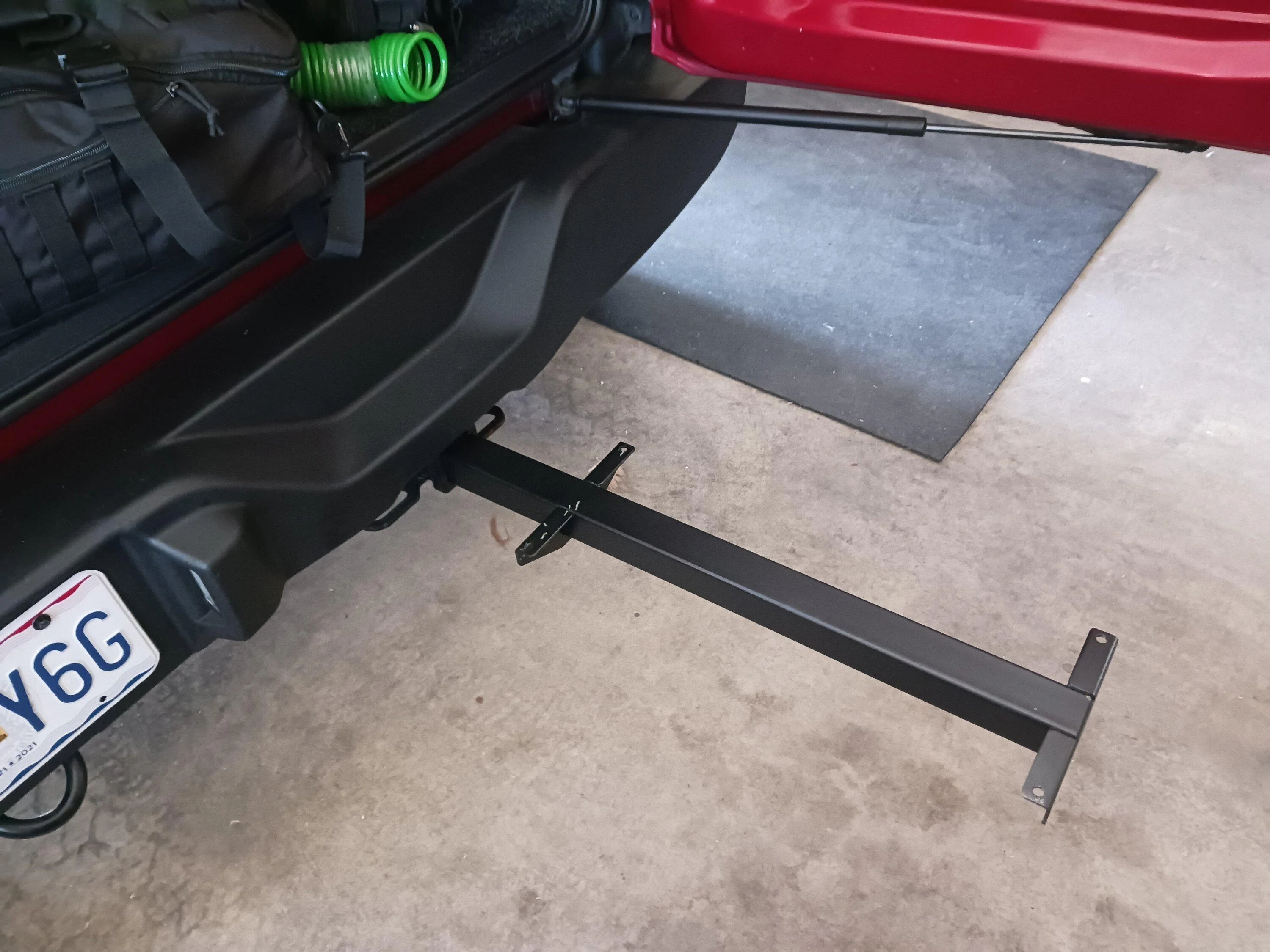 Ford Bronco Portable storage solution -- $100 DIY hitch mounted rack from Harbor Freight 20230318_131756