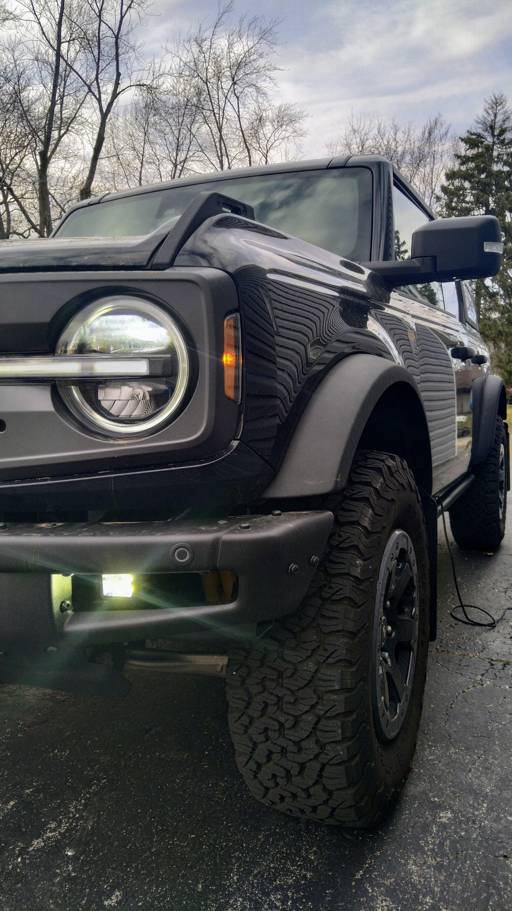 Ford Bronco Updated:Fog lights added and connected to factory connector IMG_20230308_162209~2