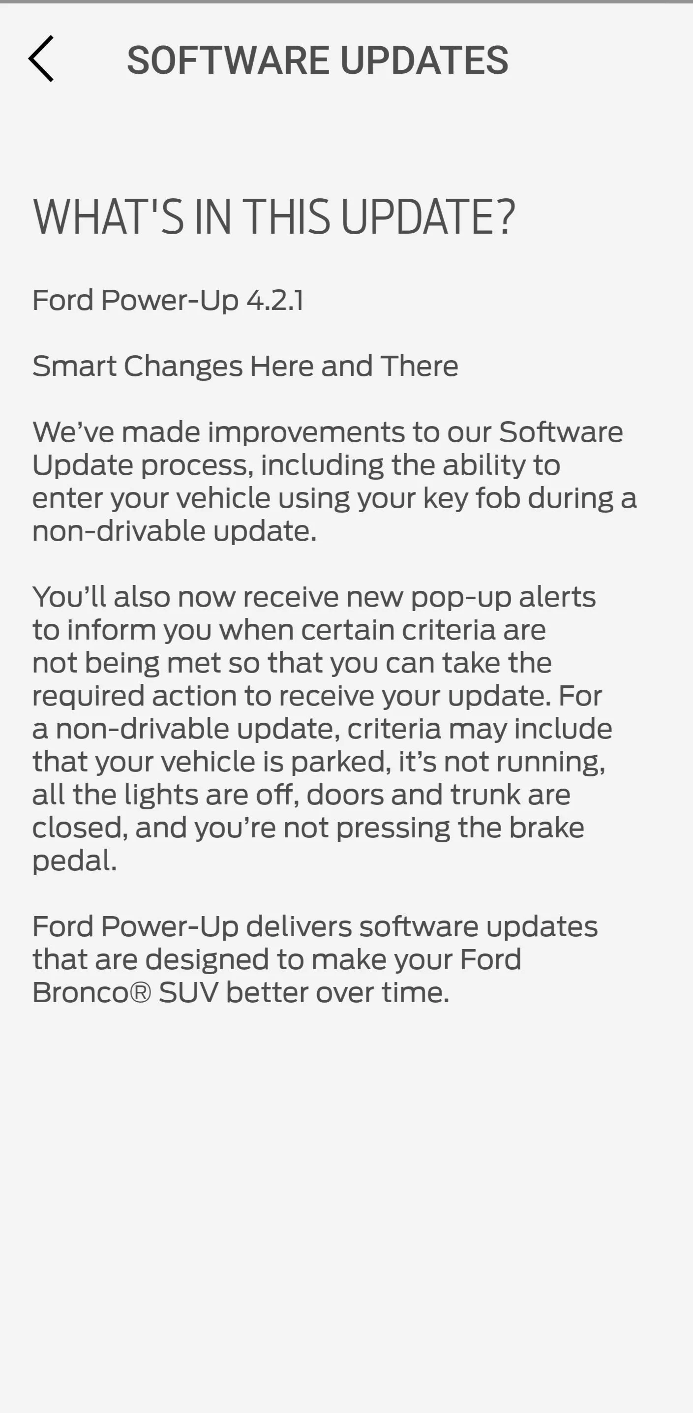 Ford Power-Up 4.2.1.2 software update now available | Bronco6G - 2021 ...