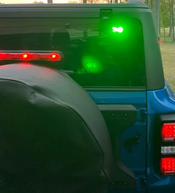 Ford Bronco Chase Lights mounted inside Bronco Raptor 111E7FE6-888C-4B90-A0BB-35246CBE5BEB