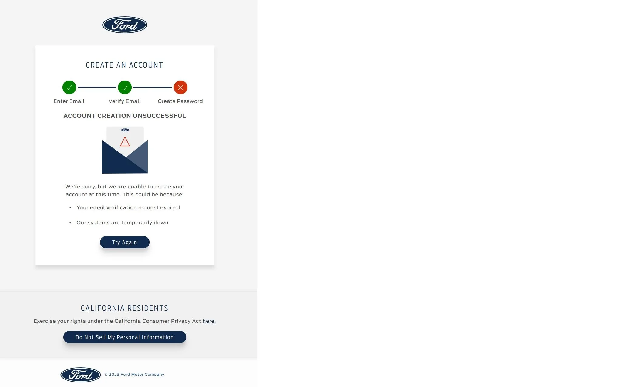 Ford Bronco Can't Create Account on Ford Website ford