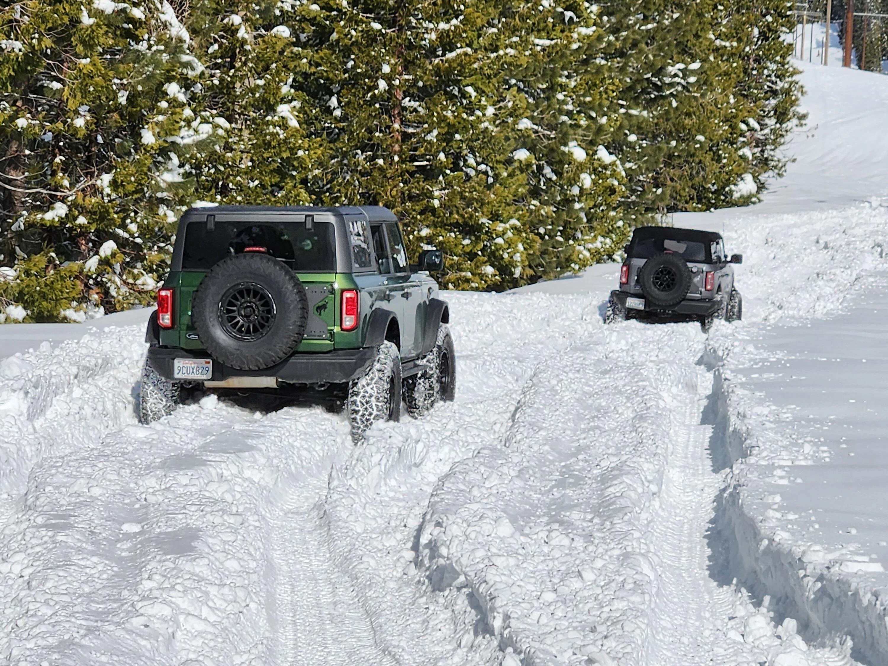 Ford Bronco Bucking Broncos Bust'in Loose in Snow Eagle Lake, Fordyce Trails 20230325_100249