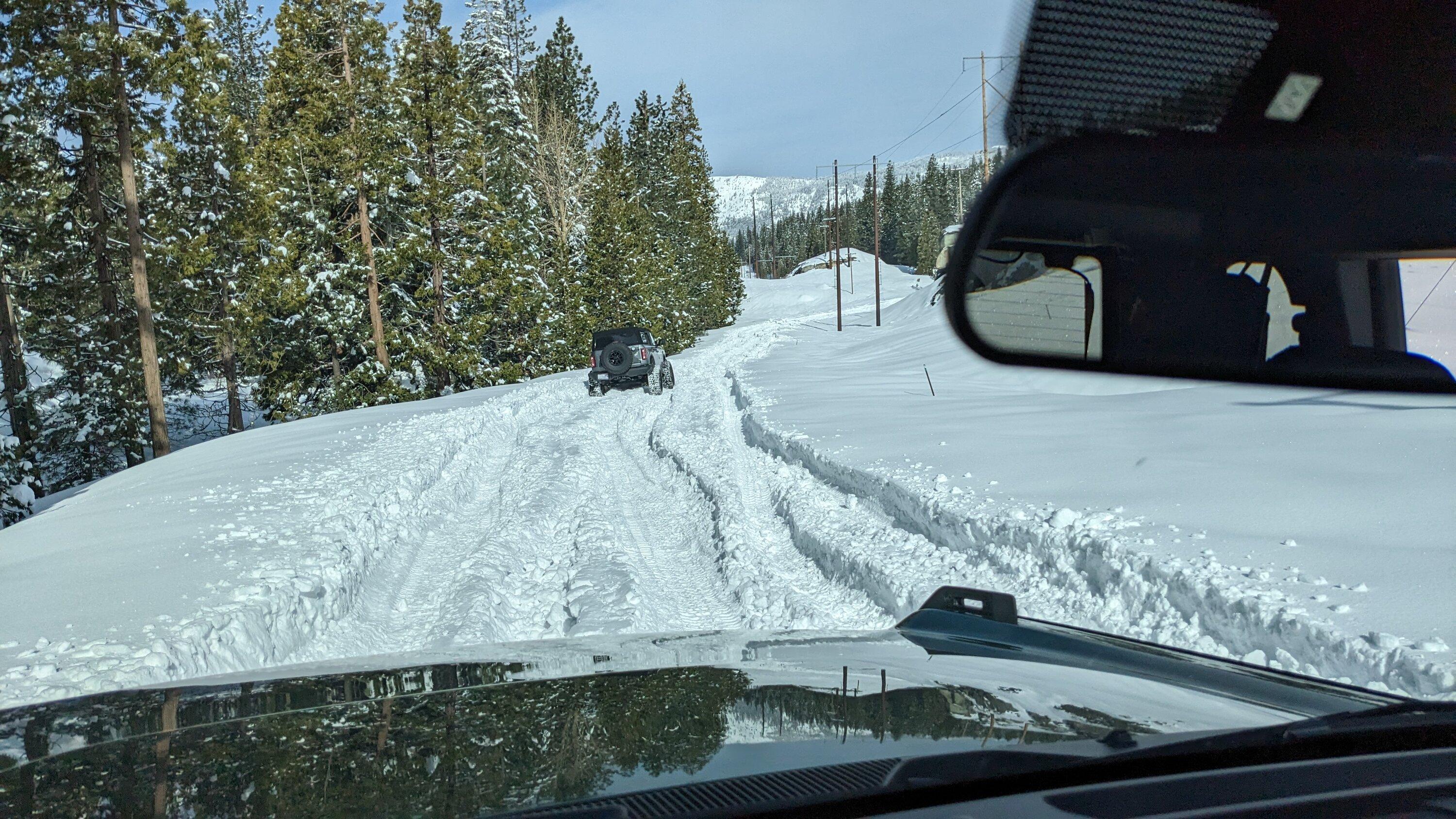 Ford Bronco Bucking Broncos Bust'in Loose in Snow Eagle Lake, Fordyce Trails PXL_20230325_170233331