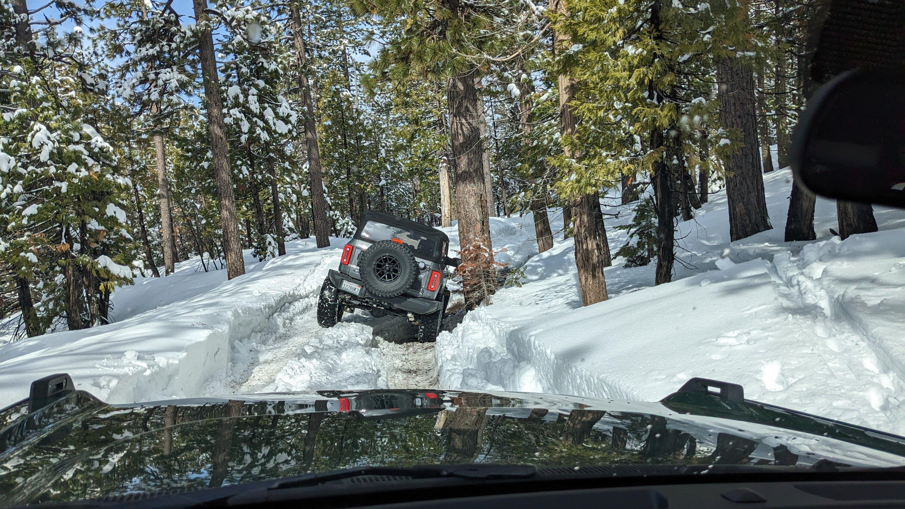 Ford Bronco Bucking Broncos Bust'in Loose in Snow Eagle Lake, Fordyce Trails PXL_20230325_173849432