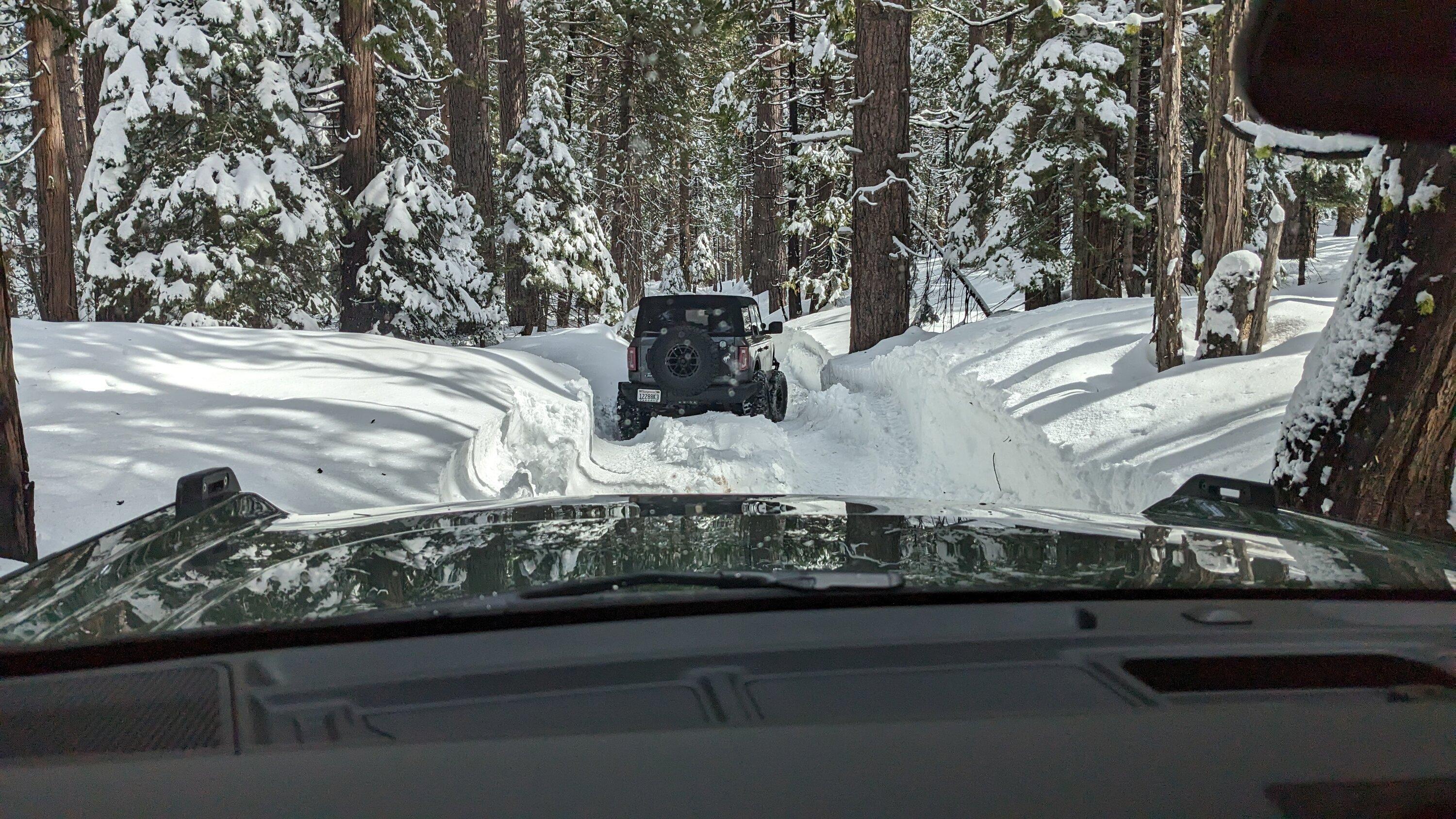 Ford Bronco Bucking Broncos Bust'in Loose in Snow Eagle Lake, Fordyce Trails PXL_20230325_181946518.MP