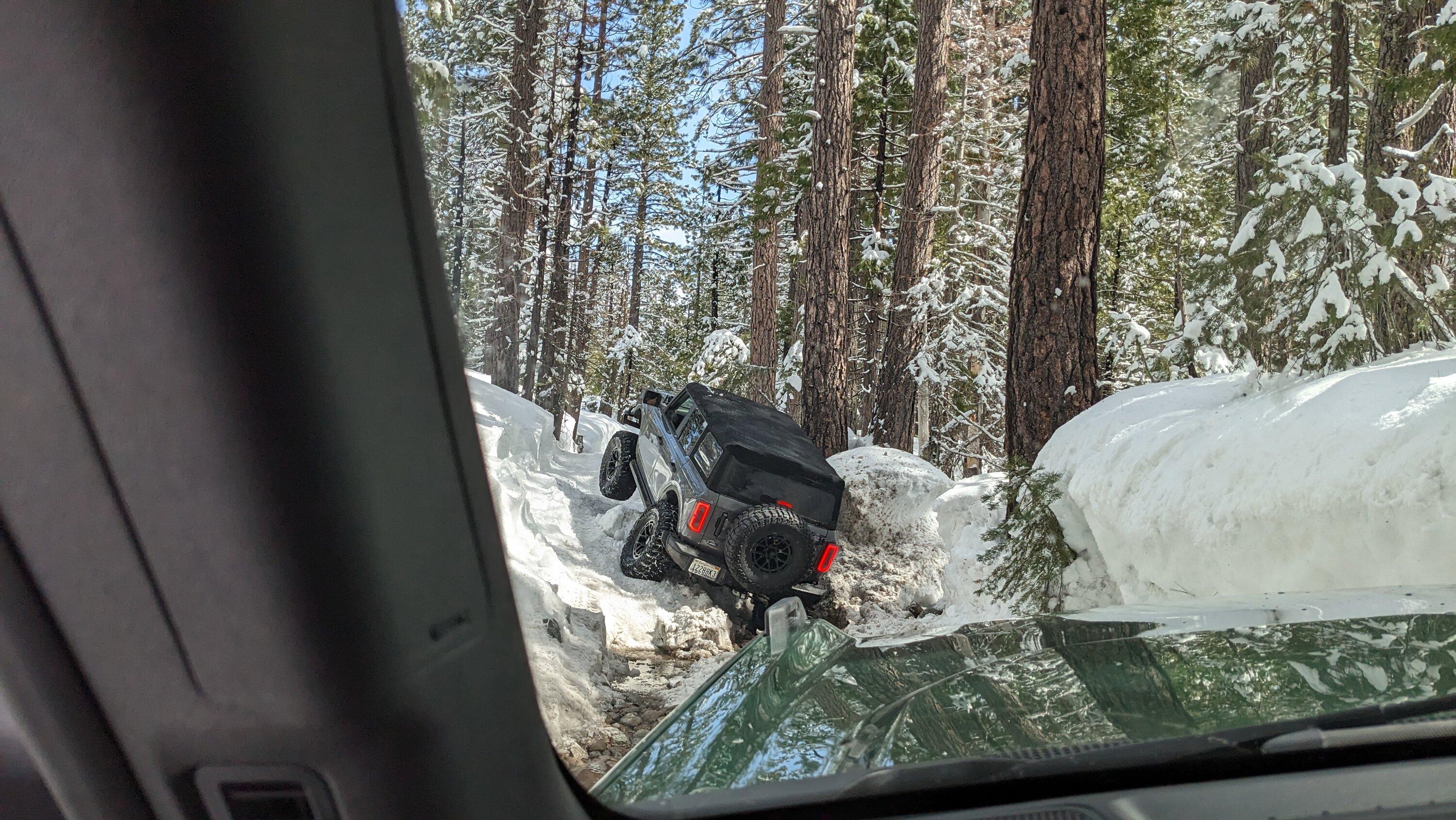 Ford Bronco Bucking Broncos Bust'in Loose in Snow Eagle Lake, Fordyce Trails PXL_20230325_183055043