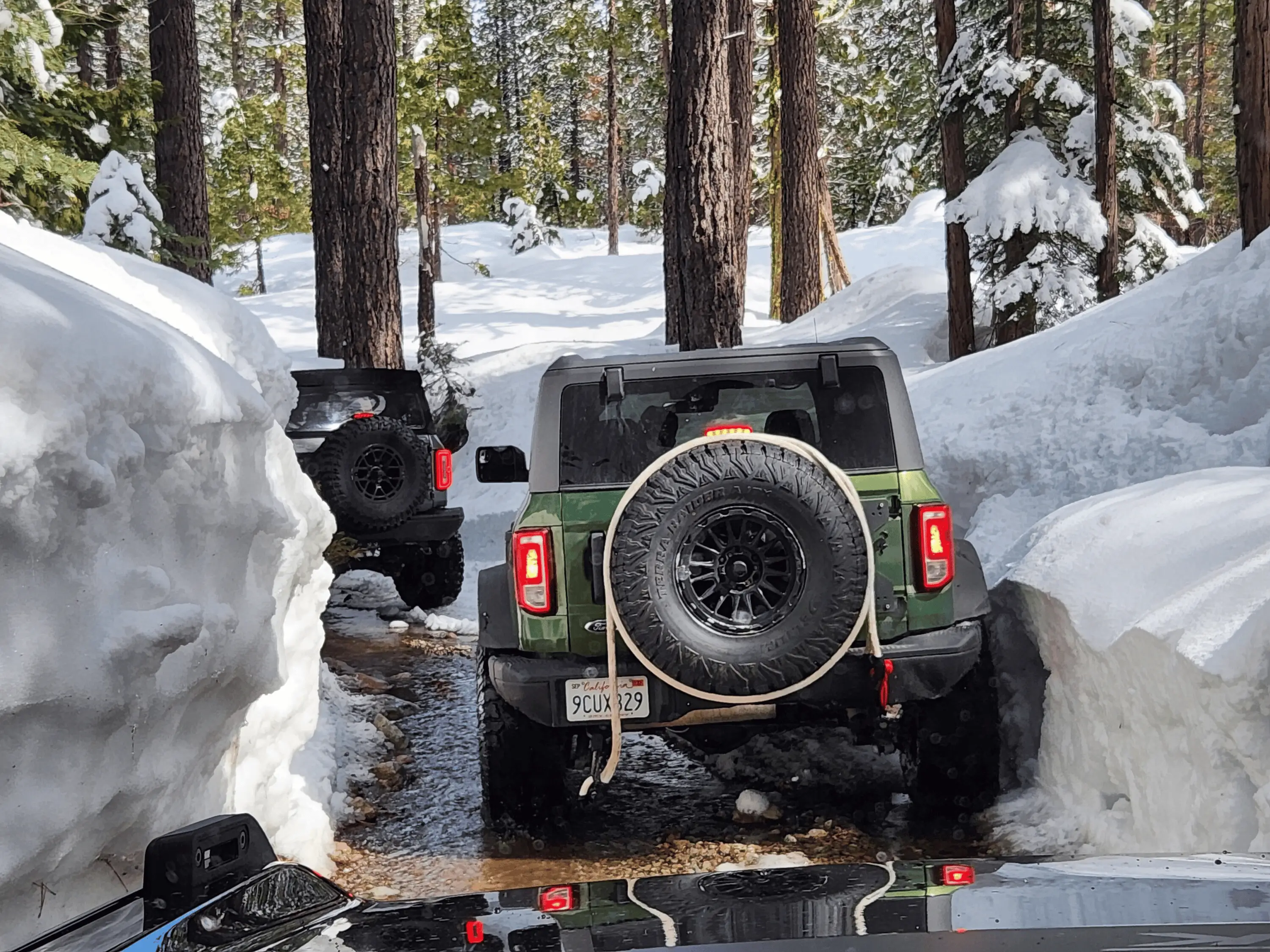 Ford Bronco Bucking Broncos Bust'in Loose in Snow Eagle Lake, Fordyce Trails 1679795073782