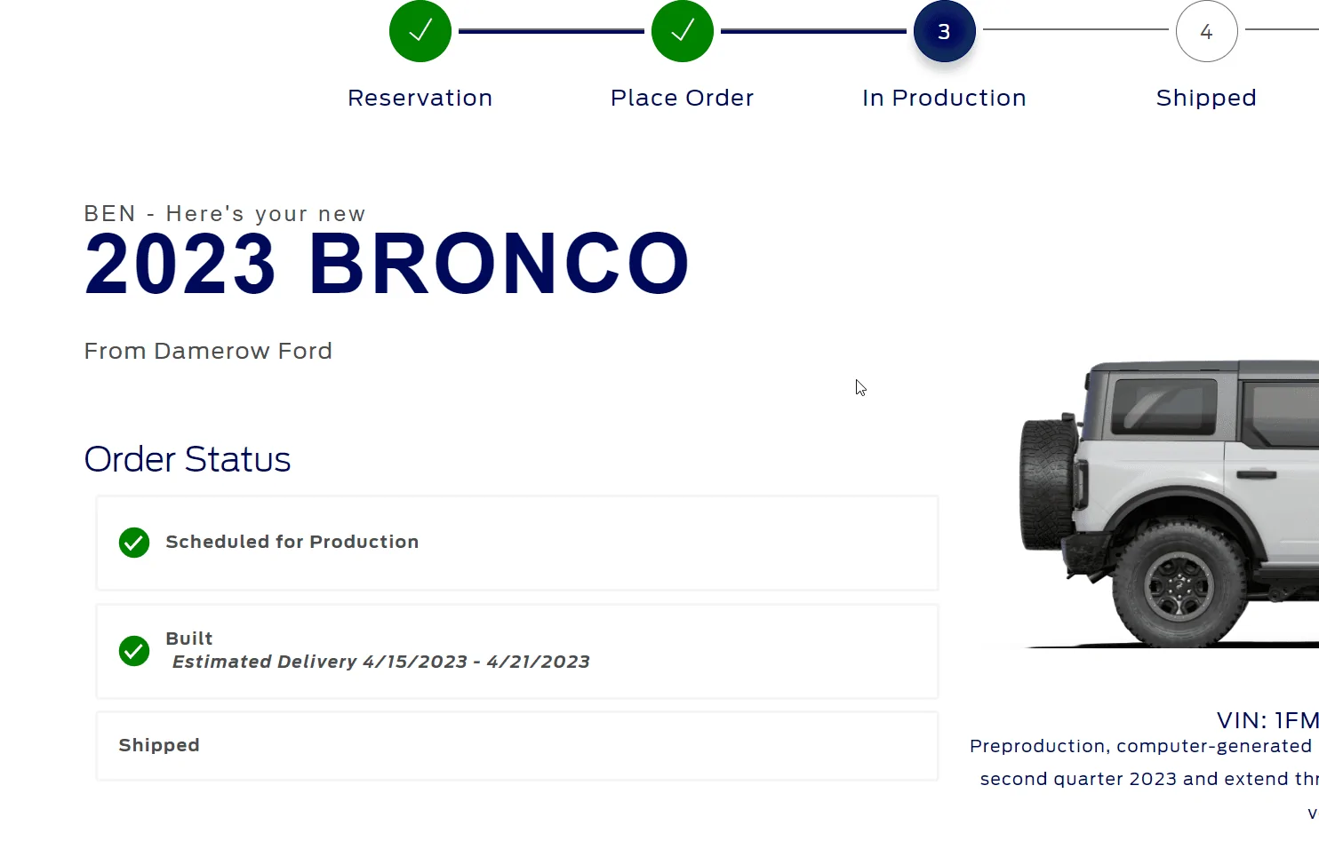 Ford Bronco 3/20/2023 Build Week with spreadsheet 2023-03-27 07_38_58-Manag